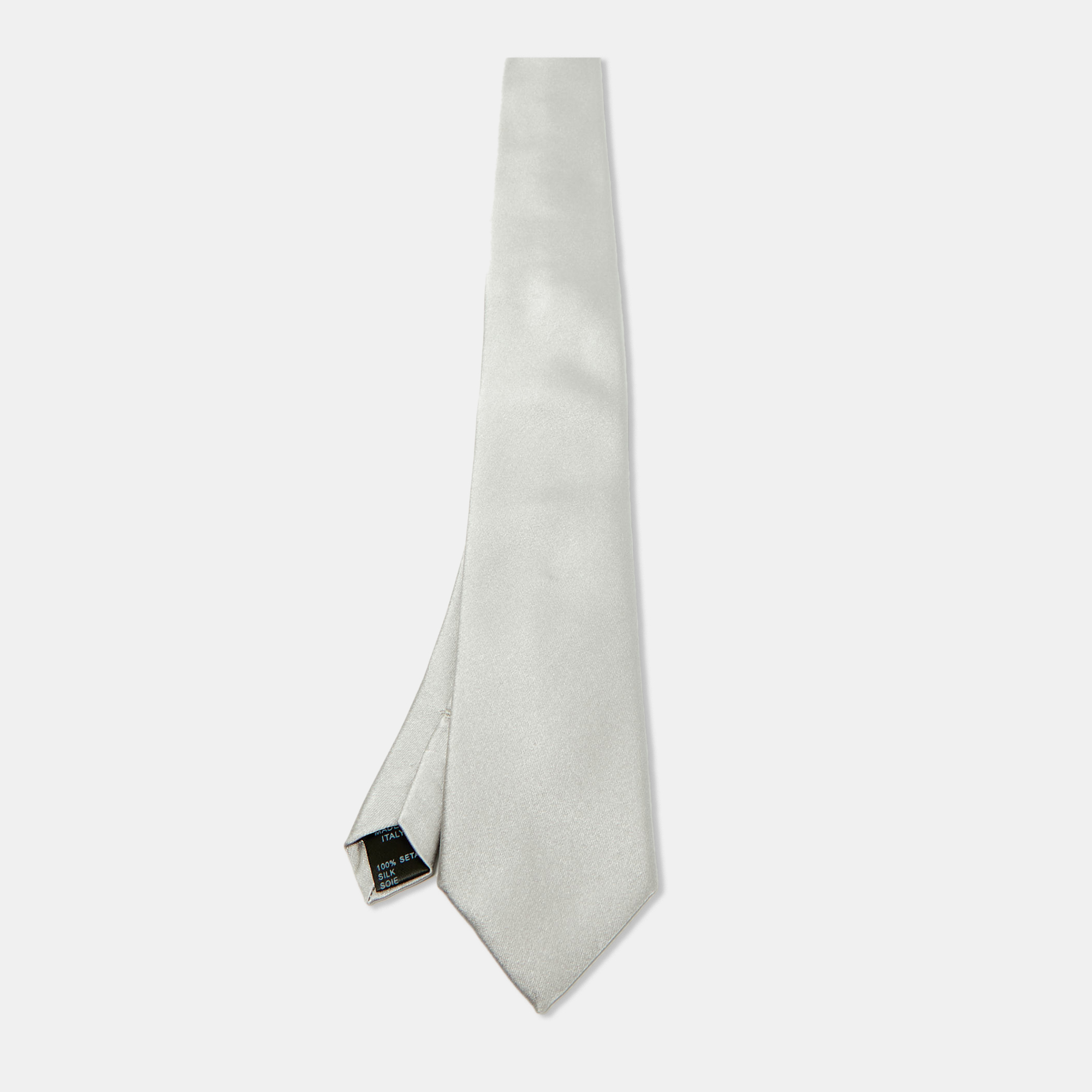 

Dolce & Gabbana Silver Silk Skinny Tie