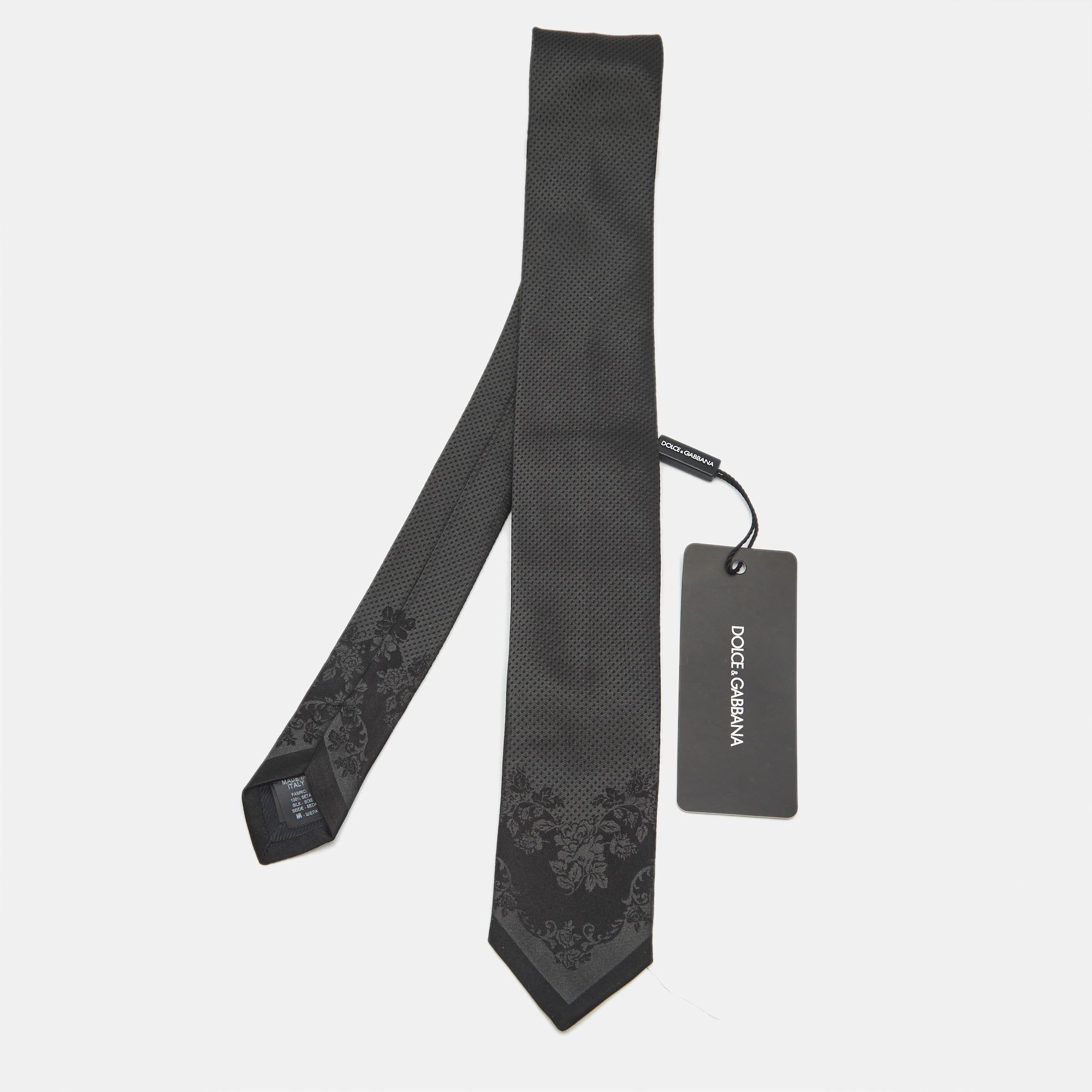

Dolce & Gabbana Black Jacquard Skinny Tie