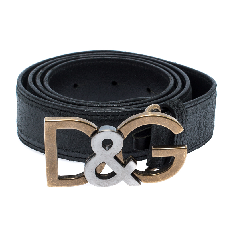 

Dolce & Gabbana Black Leather Logo Belt Size