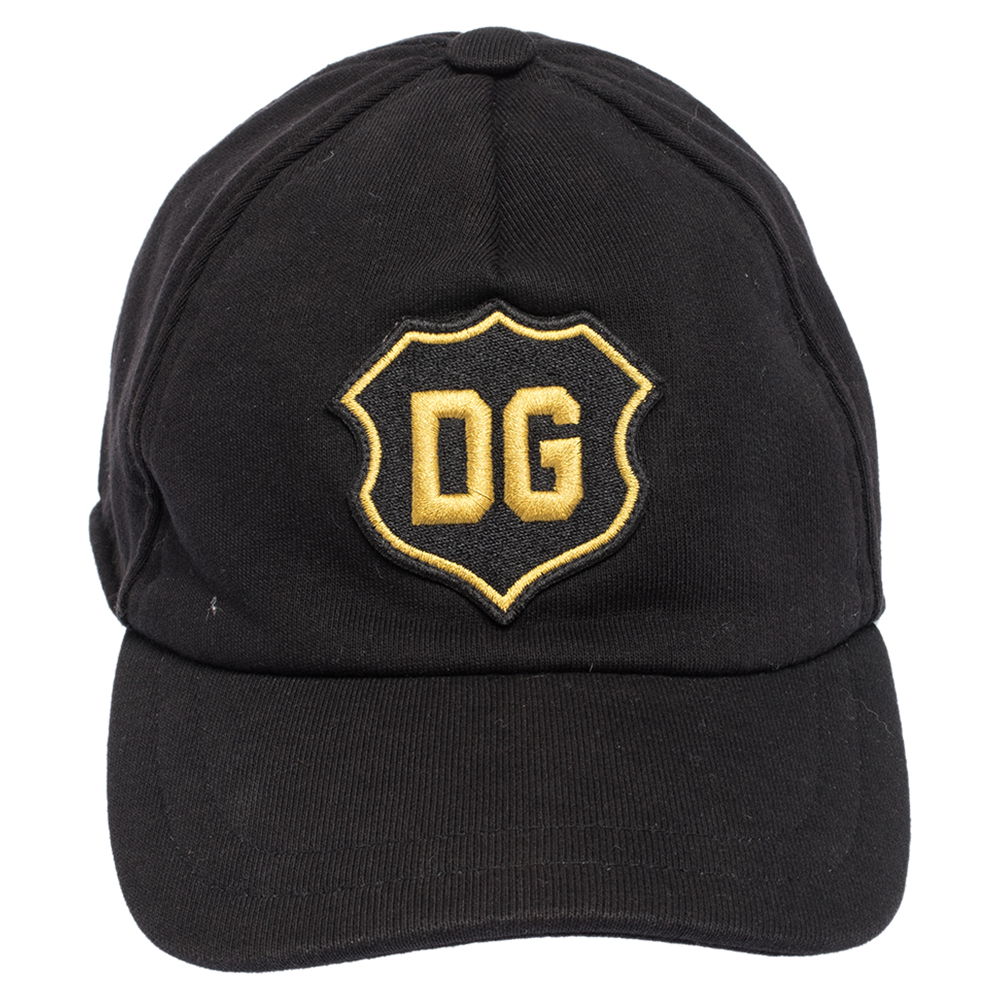 

Dolce & Gabbana Black DG Crest Cotton Jersey Baseball Cap