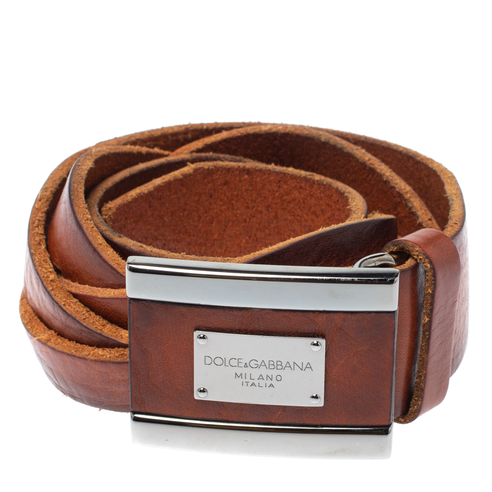 

Dolce & Gabbana Brown Braided Leather Belt Size