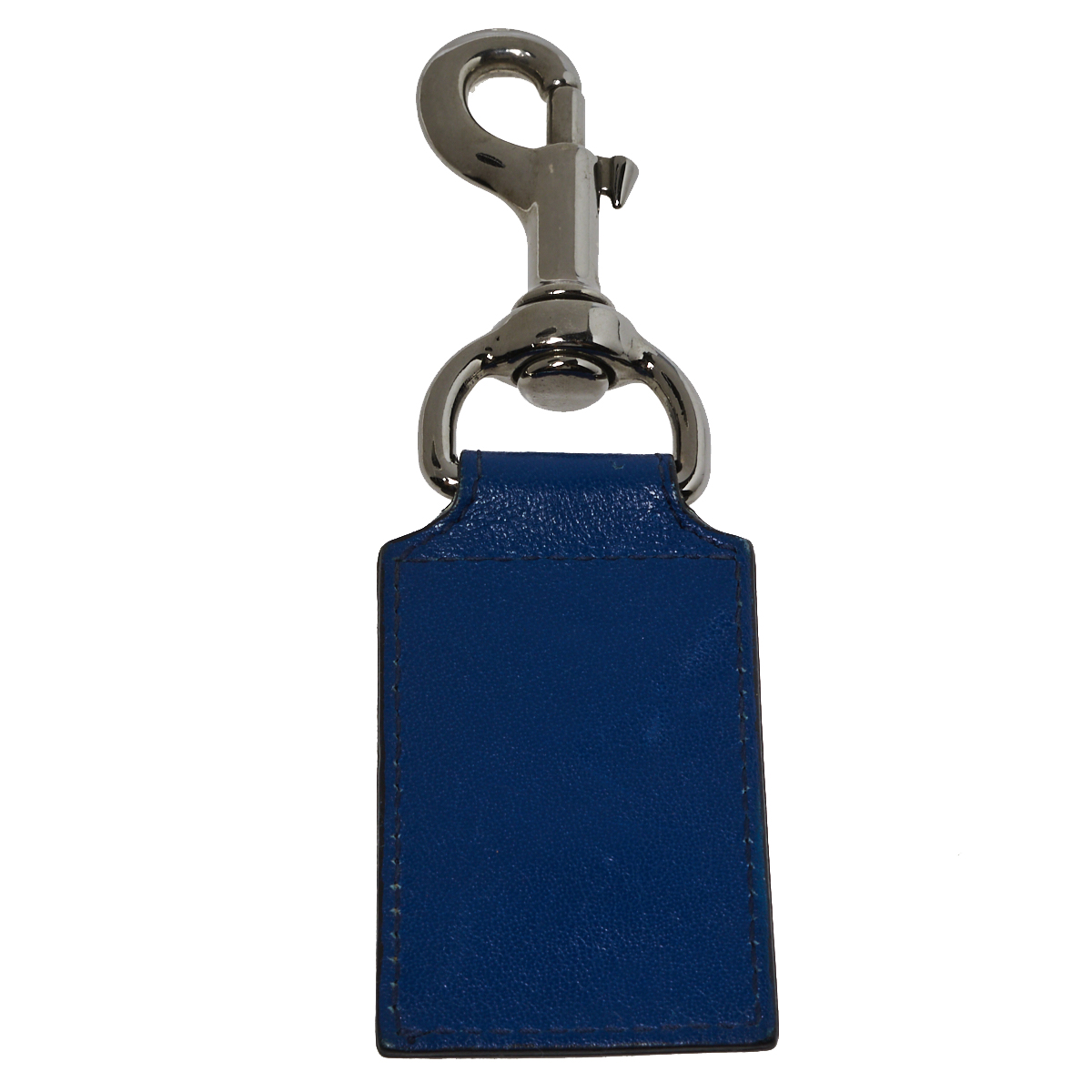 

Dolce & Gabbana Blue Leather Logo Plaque Key Ring