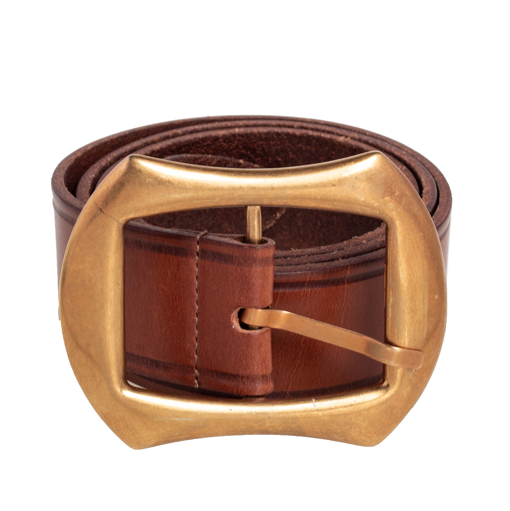 

Dolce & Gabbana Brown Leather Buckle Belt