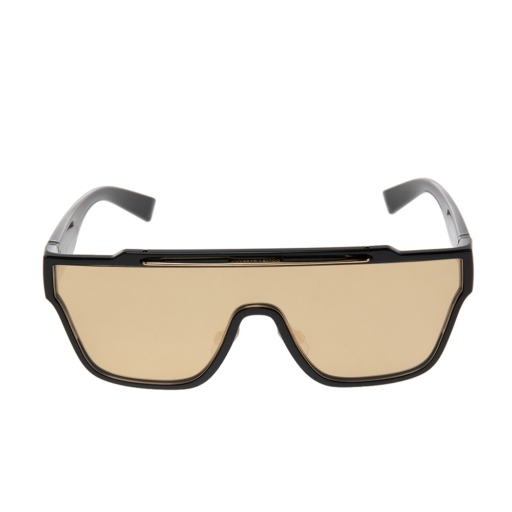 

Dolce & Gabbana Black/Gold Mirrored DG-6125 Shield Sunglasses