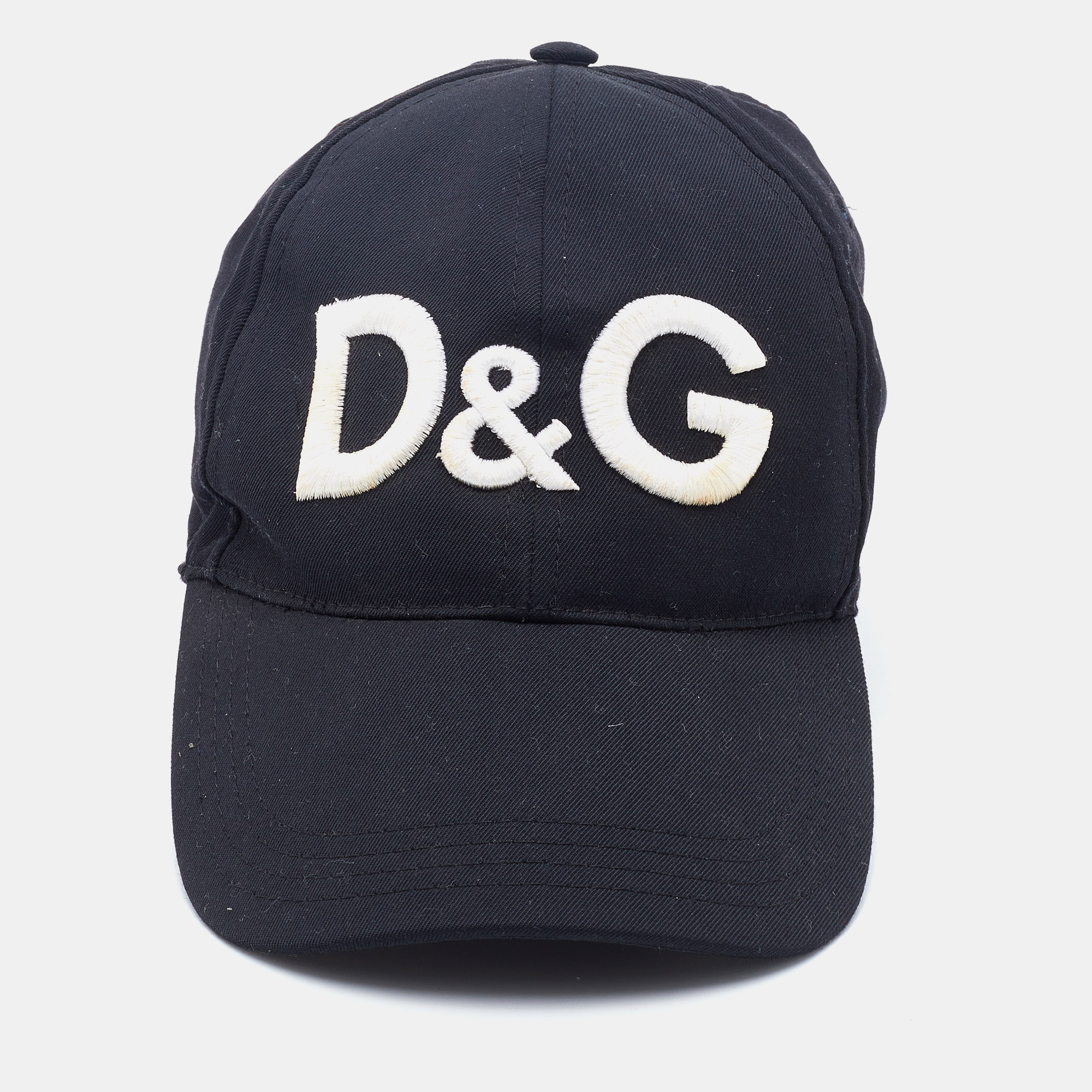 

Dolce & Gabbana Black Wool & Cotton Logo Embroidered Baseball Cap (57)