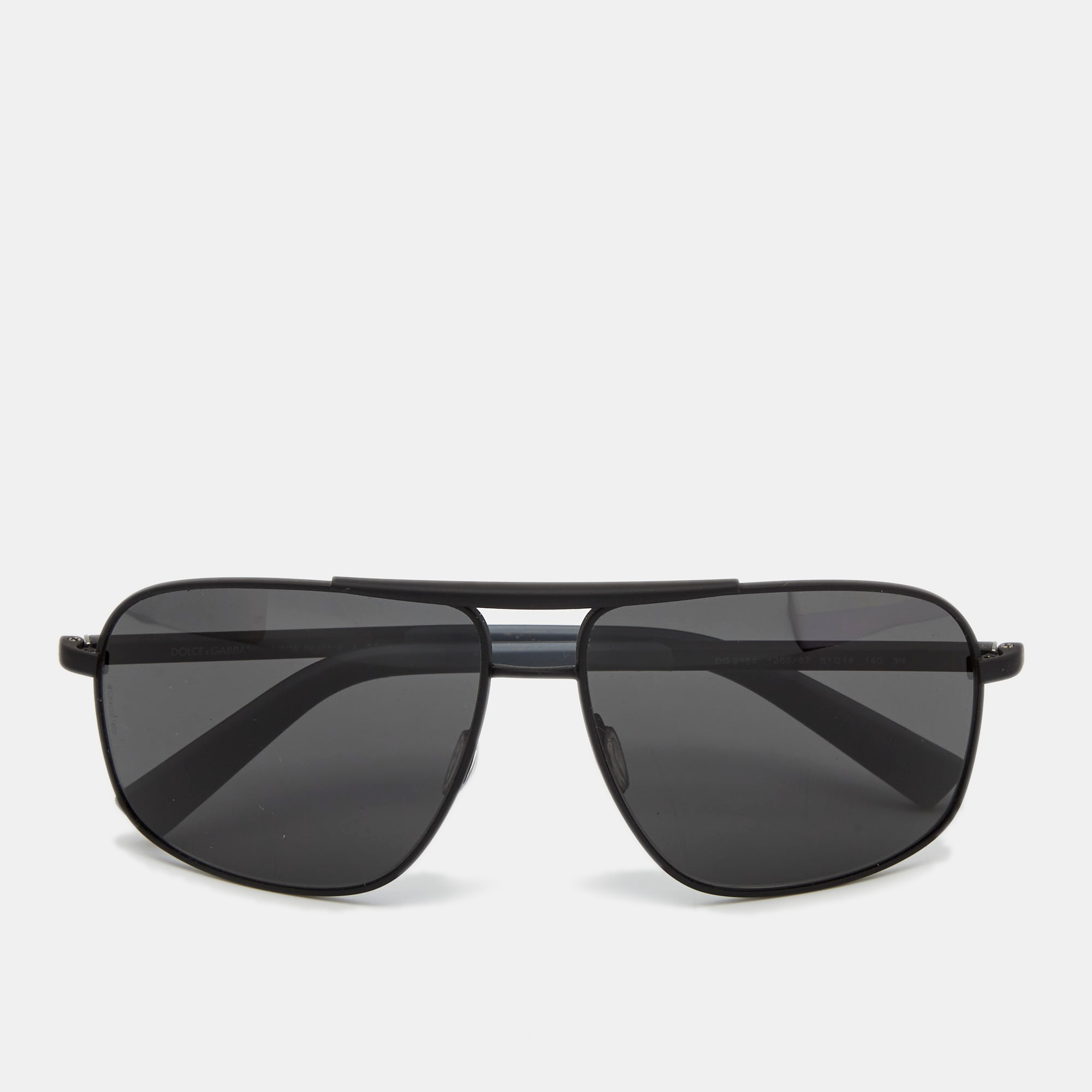 مملوكة مسبقًا Dolce & Gabbana Black DG2154 Aviator Sunglasses