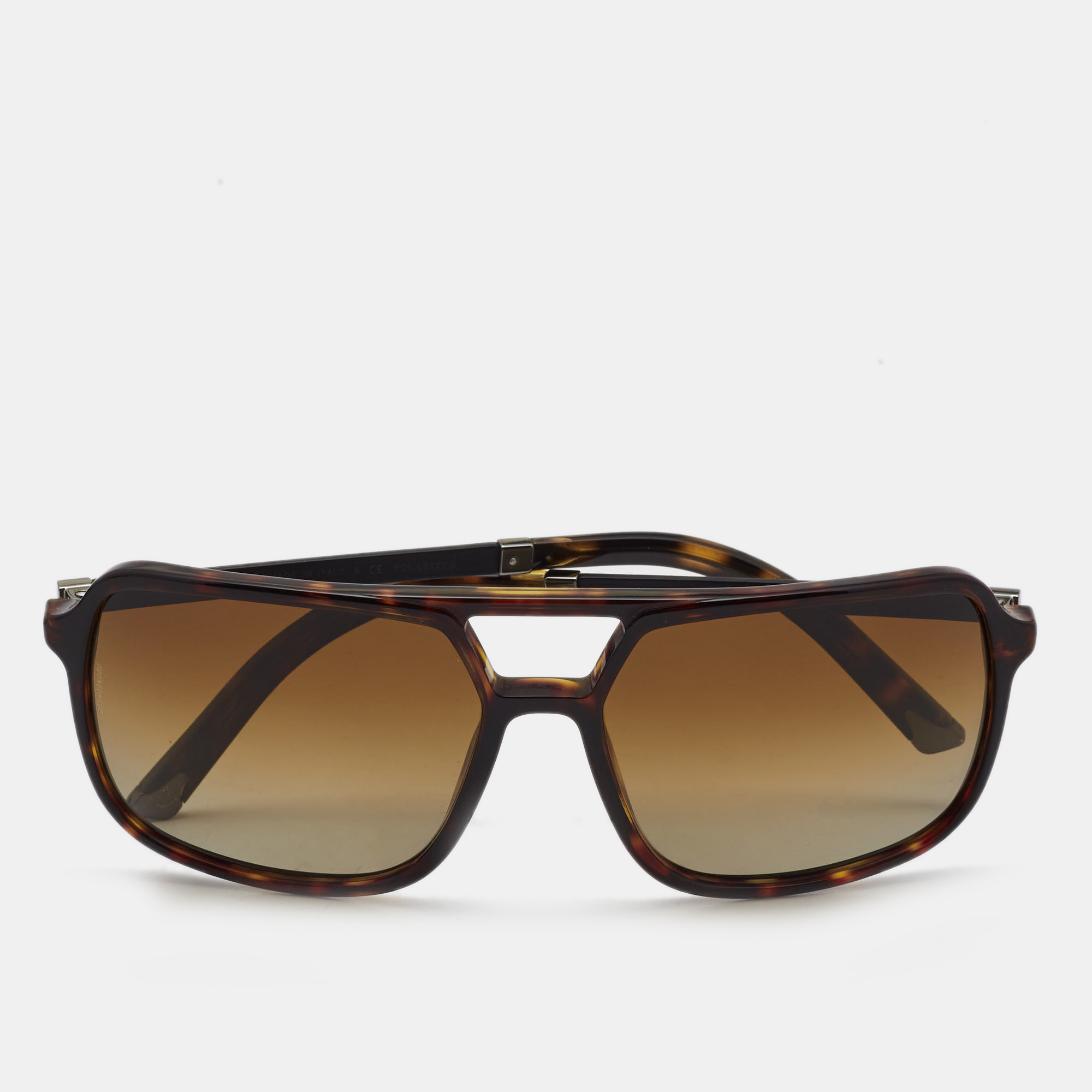 Pre-owned Dolce & Gabbana Brown Tortoise Dg4241 Square Sunglasses