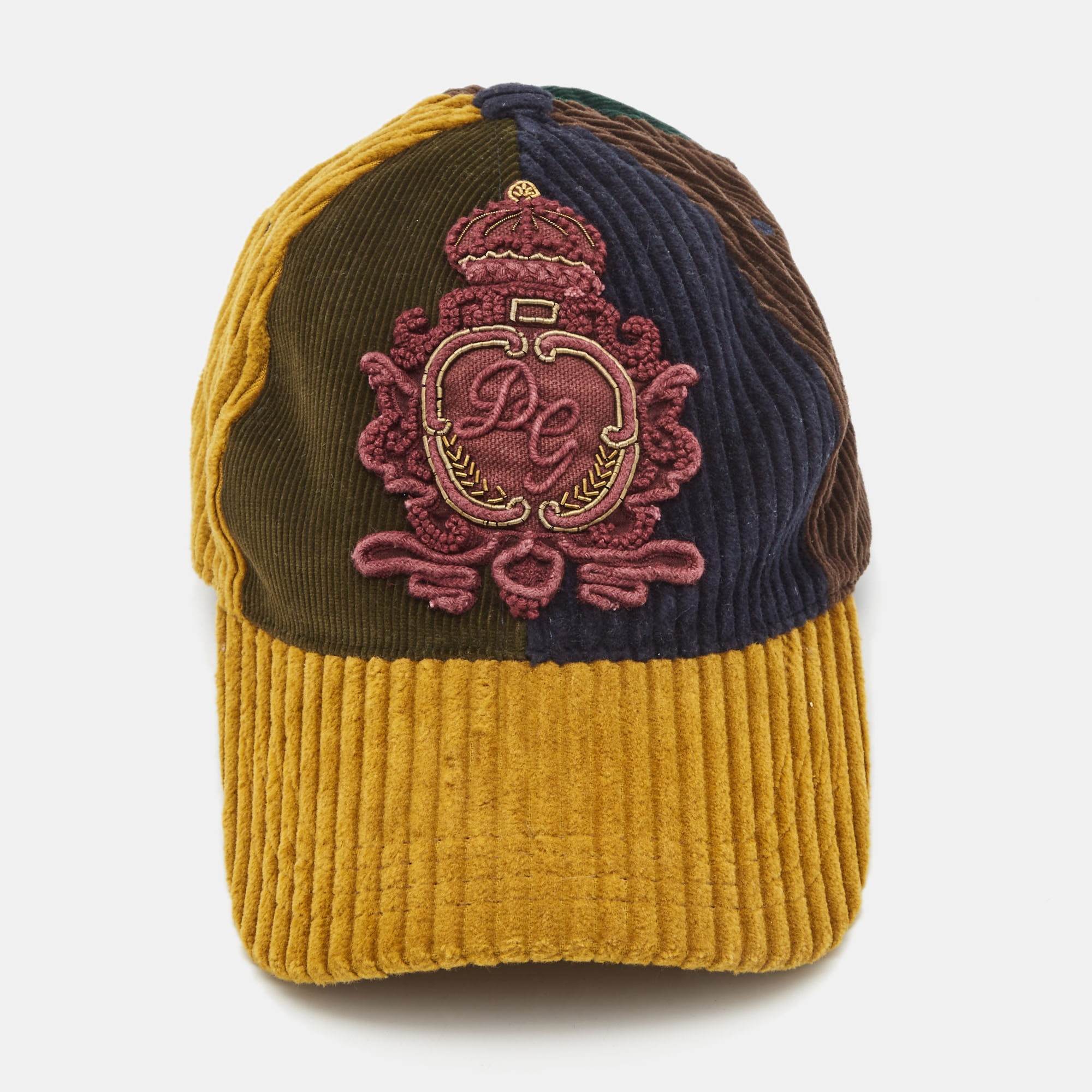 

Dolce & Gabbana Multicolor Logo Embroidered Corduroy Baseball Cap