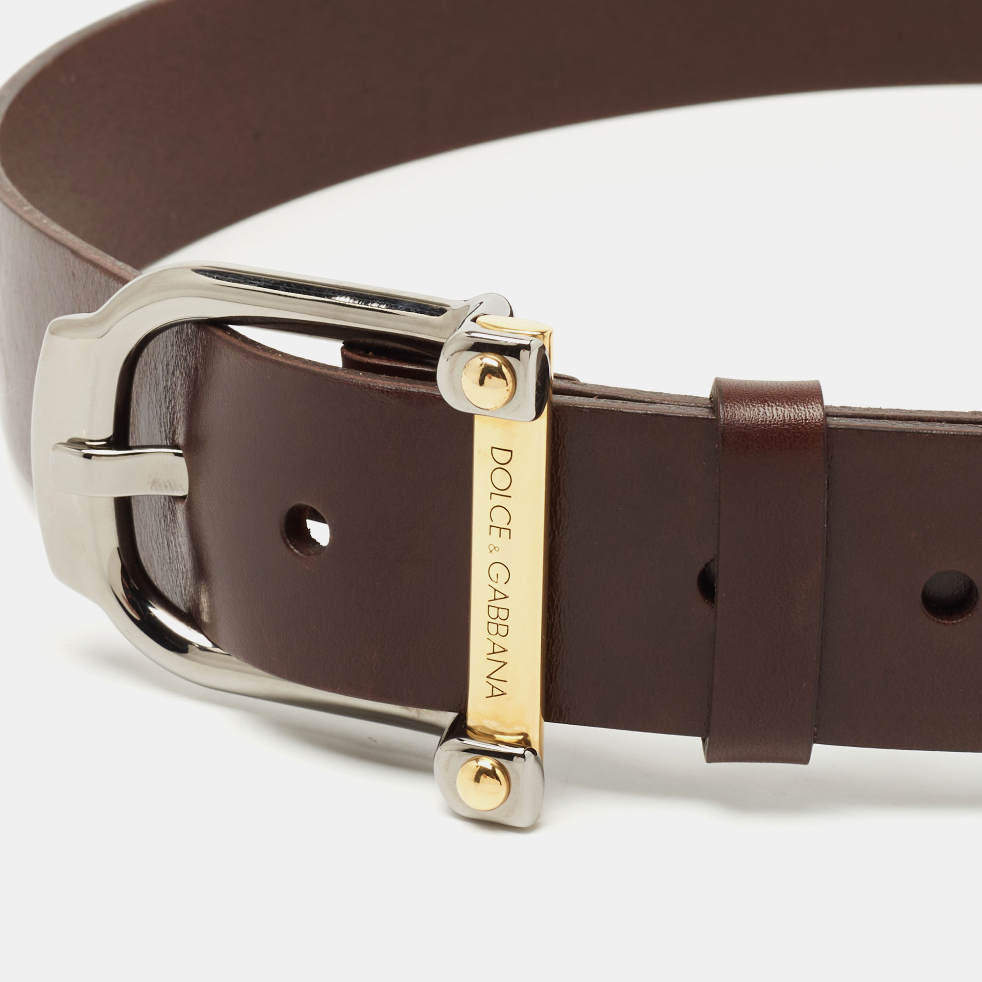 

Dolce & Gabbana Brown Leather Buckle Belt