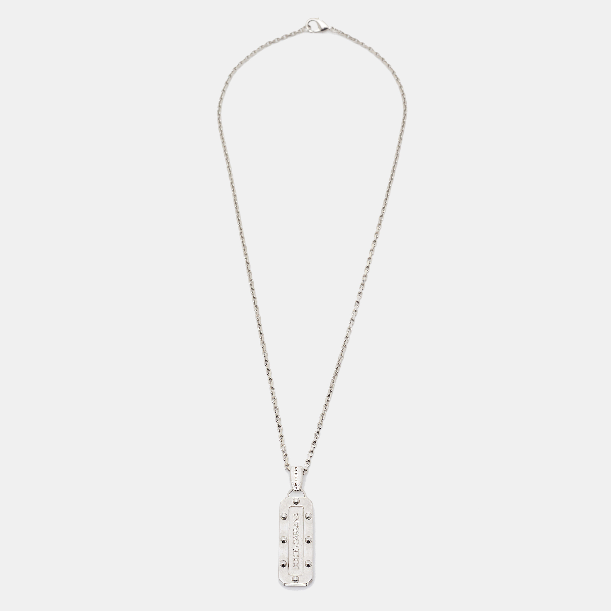 

Dolce & Gabbana Silver Tone Logo Tag Chain Necklace
