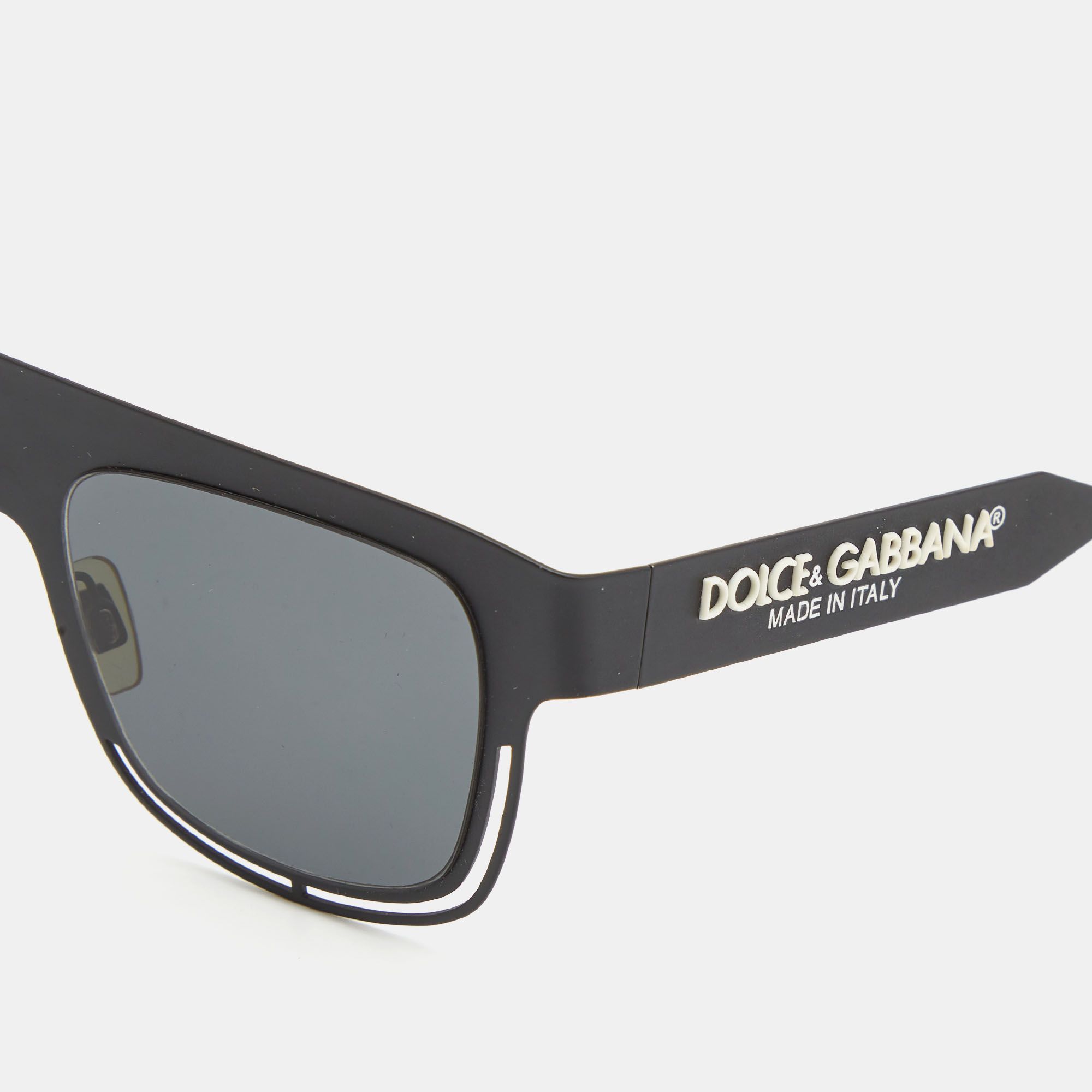 

Dolce & Gabbana Black/White Logo Square Sunglasses