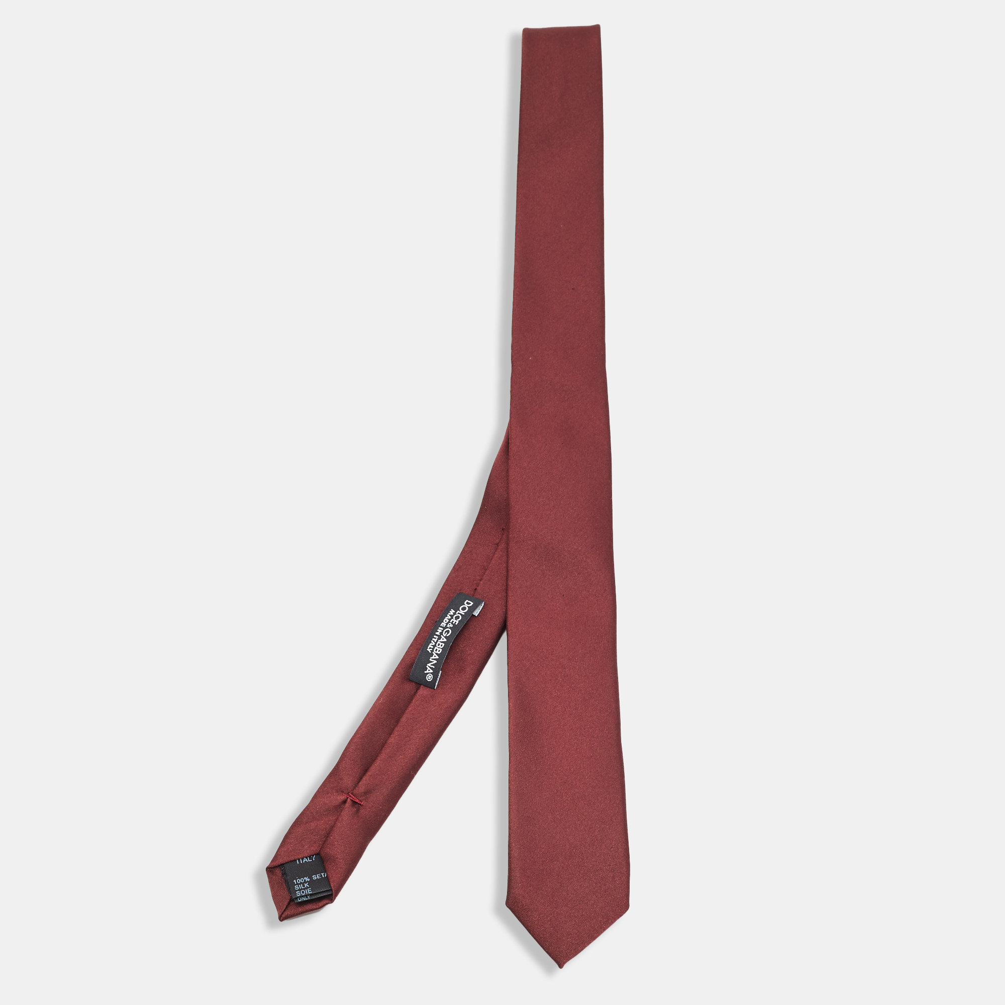 

Dolce & Gabbana Red Satin Silk Skinny Tie