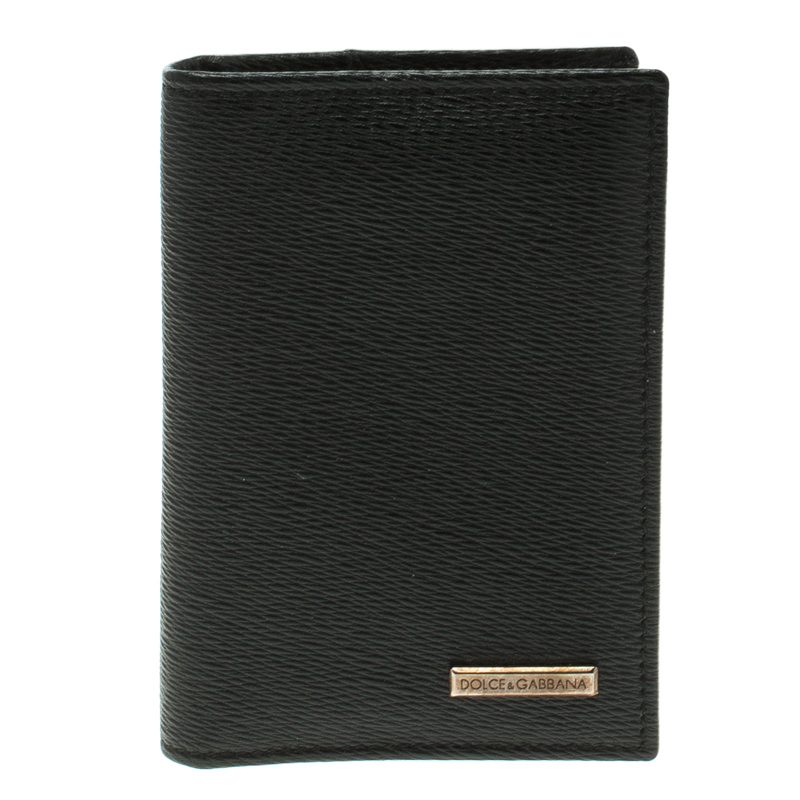 Dolce and Gabbana Black Leather Bifold Card Holder