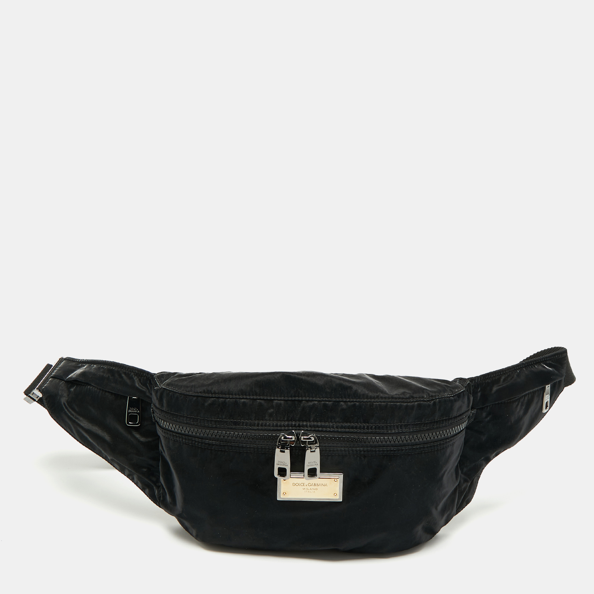 

Dolce & Gabbana Black Nylon Belt Bag