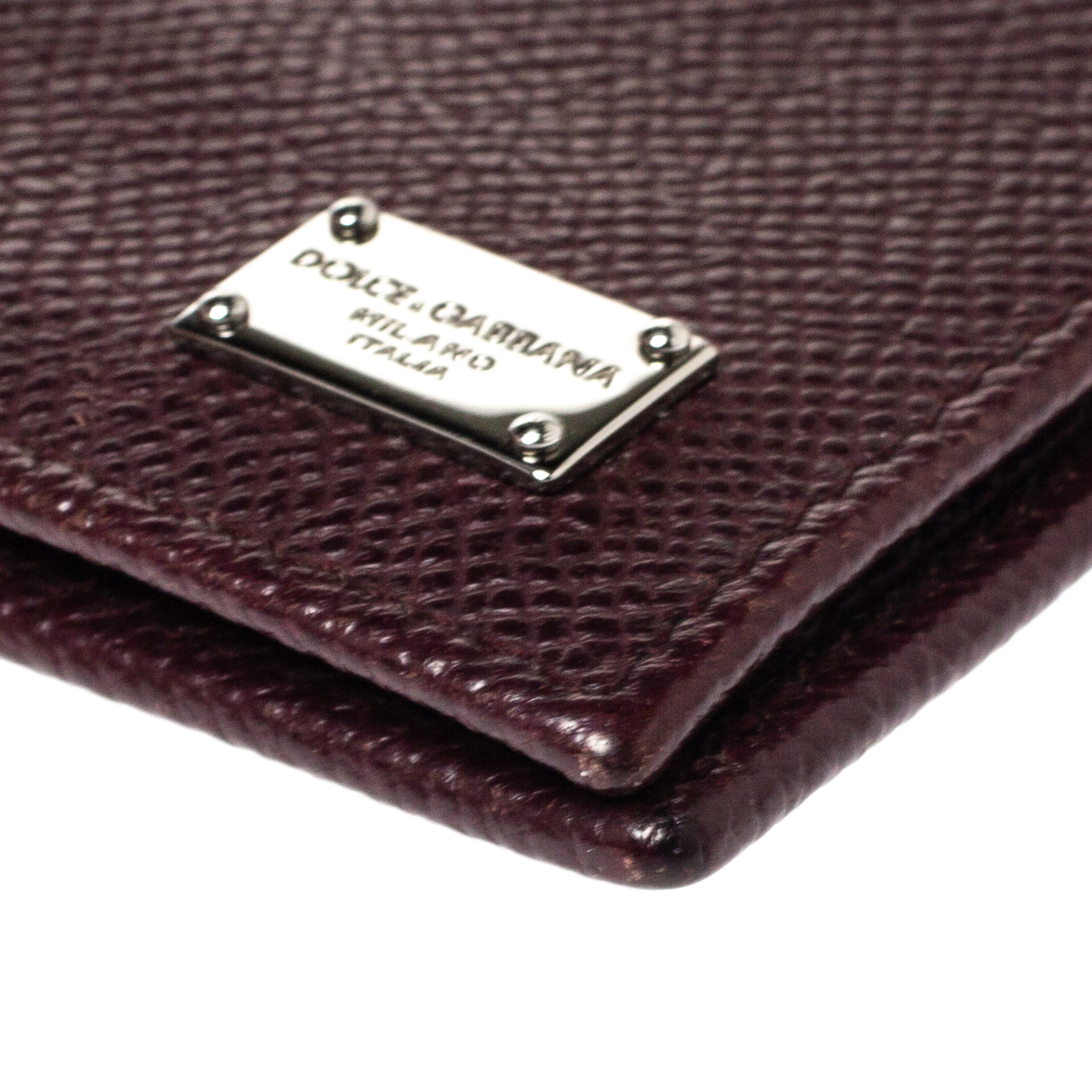 Dolce & Gabbana Dark Burgundy Leather Bifold Card Holder Dolce ...