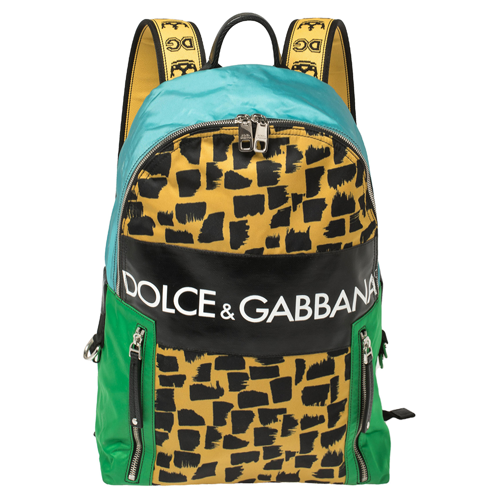 Pre-owned Dolce & Gabbana Multicolor Nylon And Coated Canvas Backpack