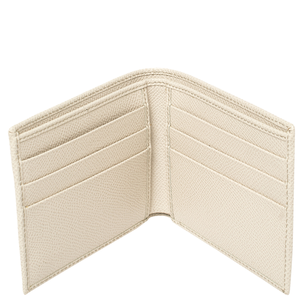 

Dolce & Gabbana Off White Leather Bifold Wallet