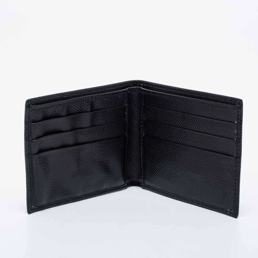 

Dolce & Gabbana Black Leather Bifold Compact Wallet