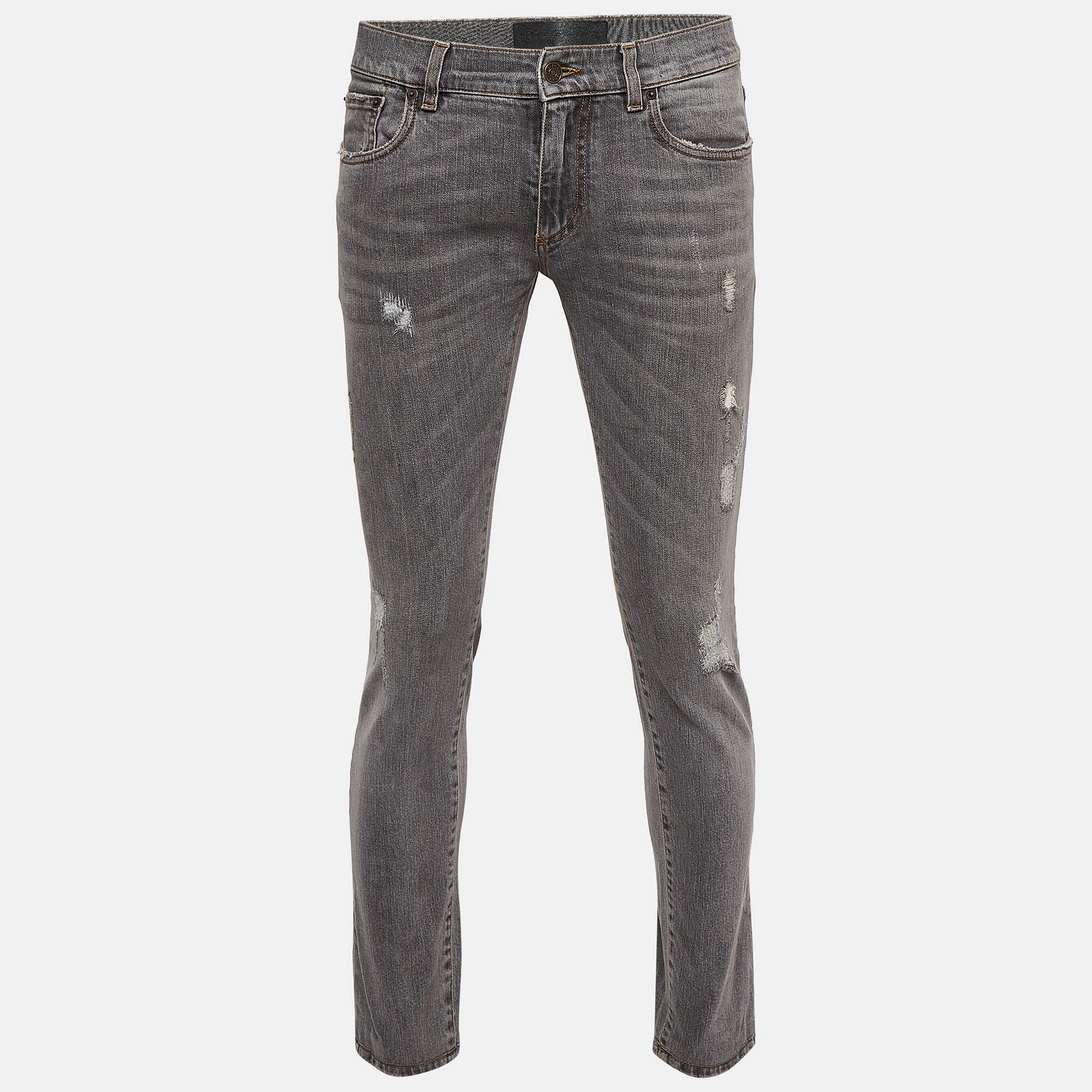 

Dolce & Gabbana Grey Distressed Denim Jeans M Waist 30"