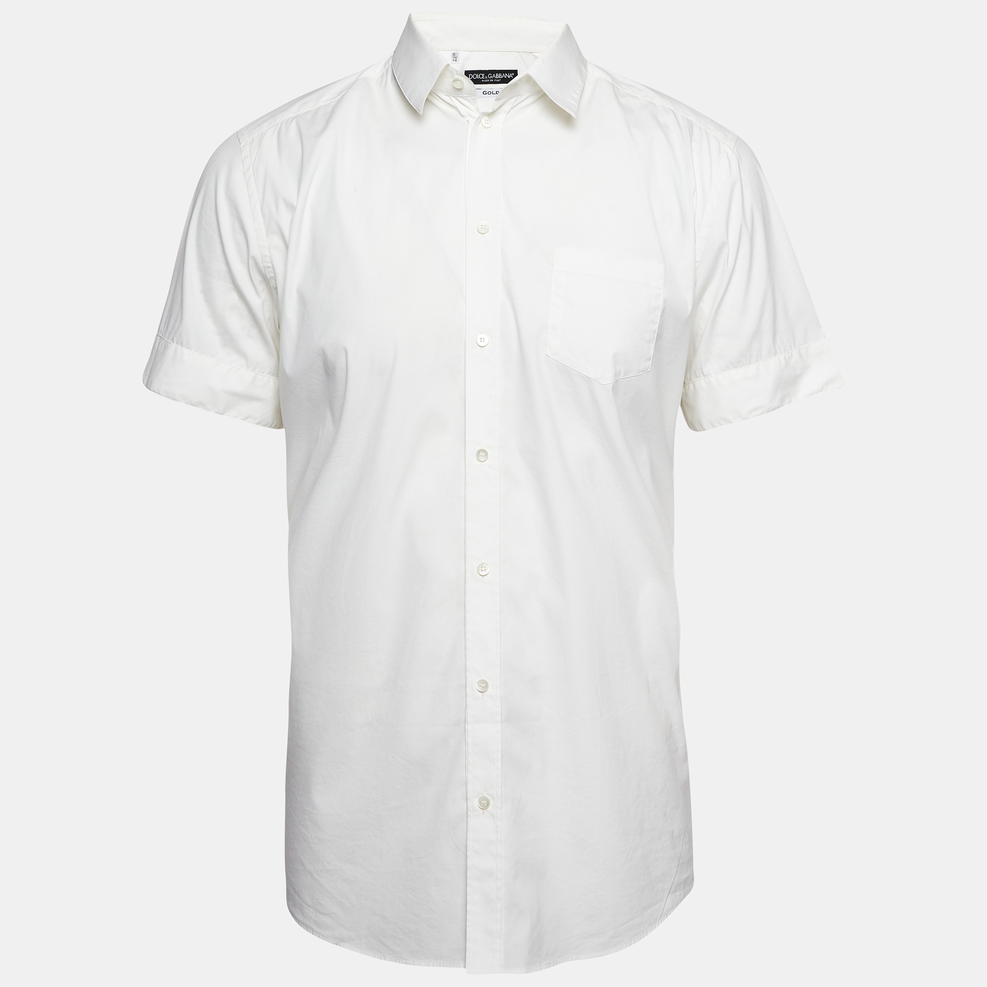 

Dolce & Gabbana White Poplin Short Sleeves Shirt XL
