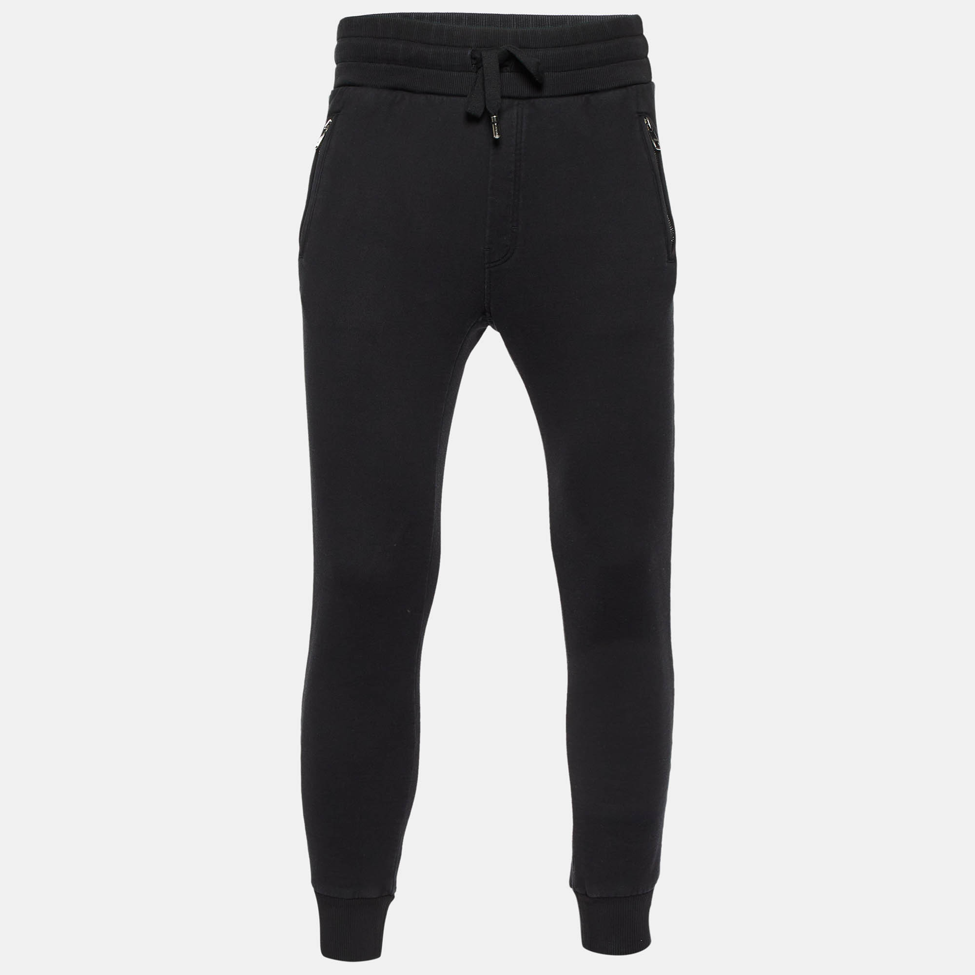 

Dolce & Gabbana Black Cotton Jogger Pants XS