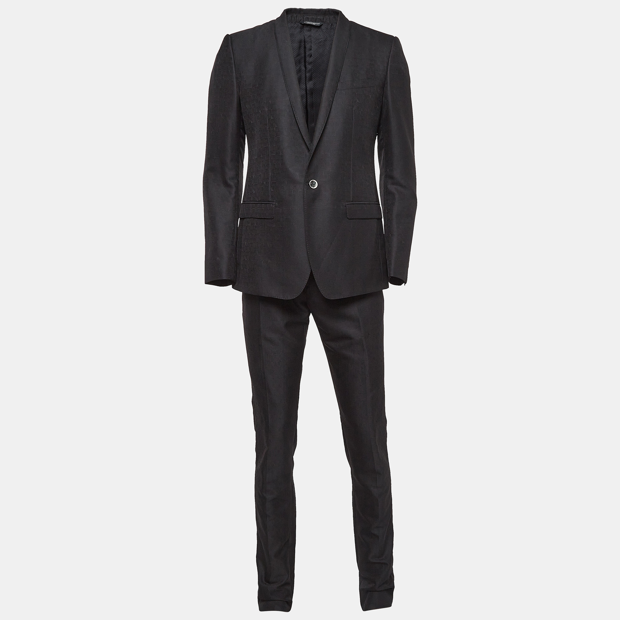 

Dolce & Gabbana Black Wool Blend Tailored Pants Suit M