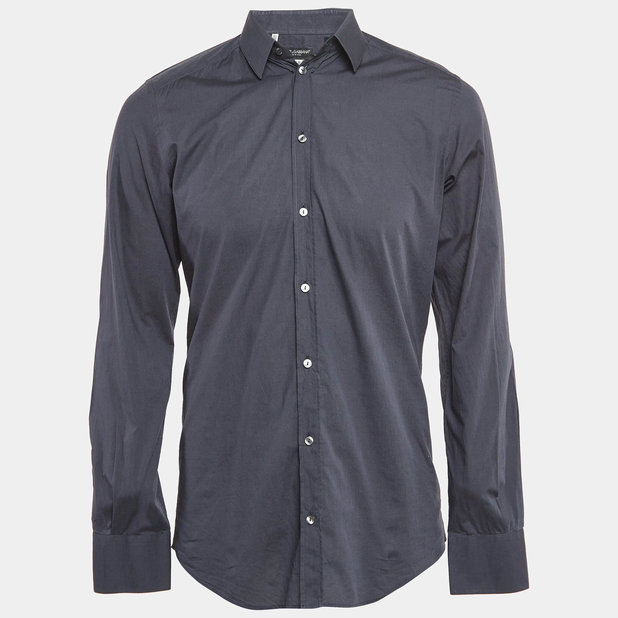 

Dolce & Gabbana Blue Cotton Button Front Shirt M