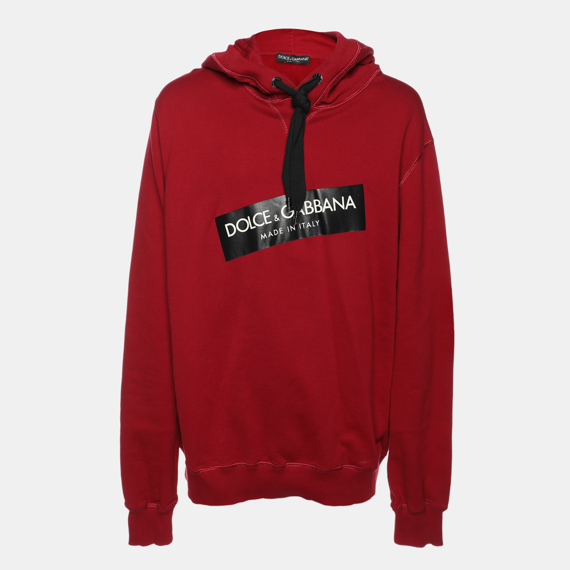 

Dolce & Gabbana Burgundy Cotton Knit Logo Hoodie 4XL