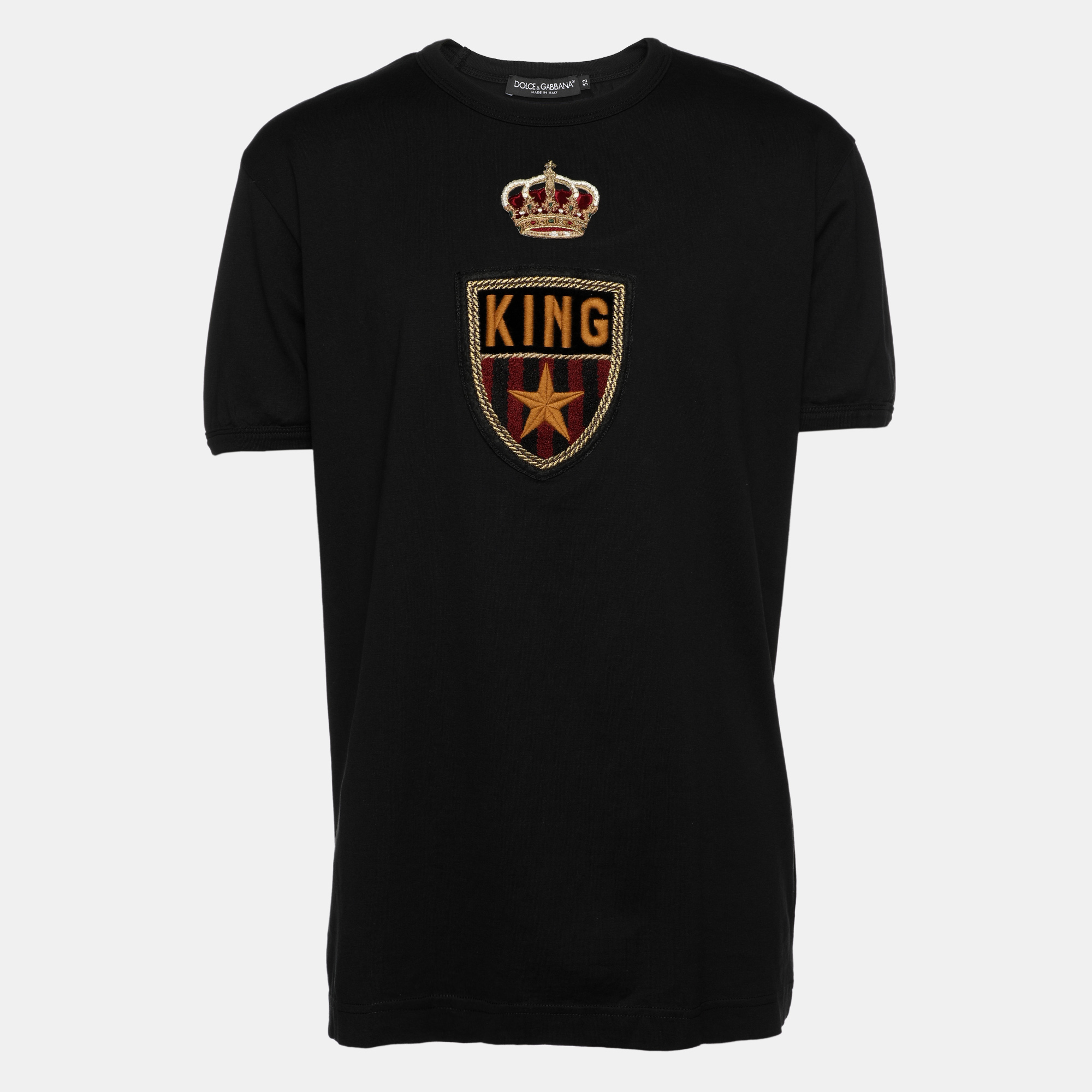 

Dolce & Gabbana Black Jersey Crown King Logo T-Shirt XL