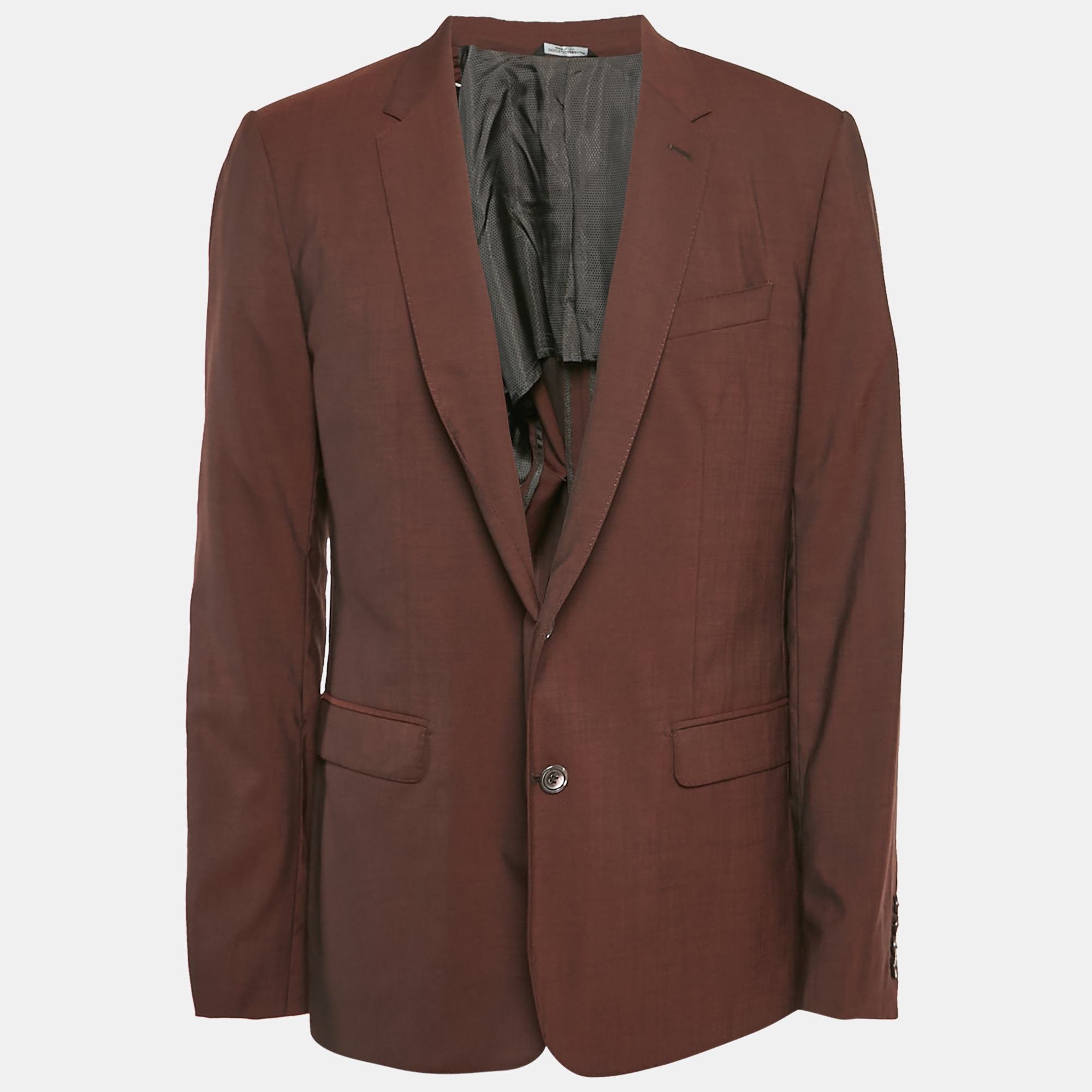 Pre-owned Dolce & Gabbana Brown Virgin Wool Tailored Blazer Xxl