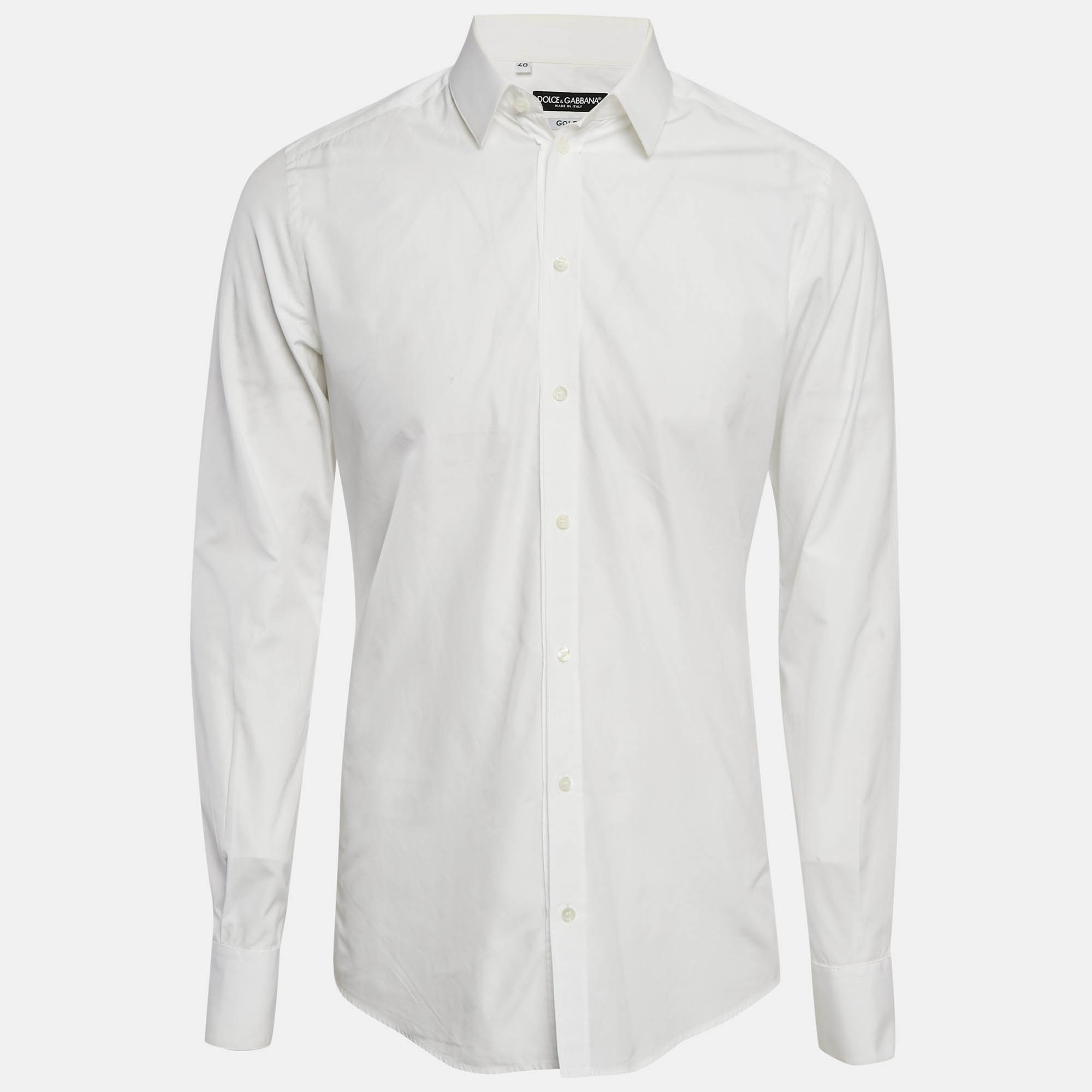 

Dolce & Gabbana White Cotton Button Front Shirt L