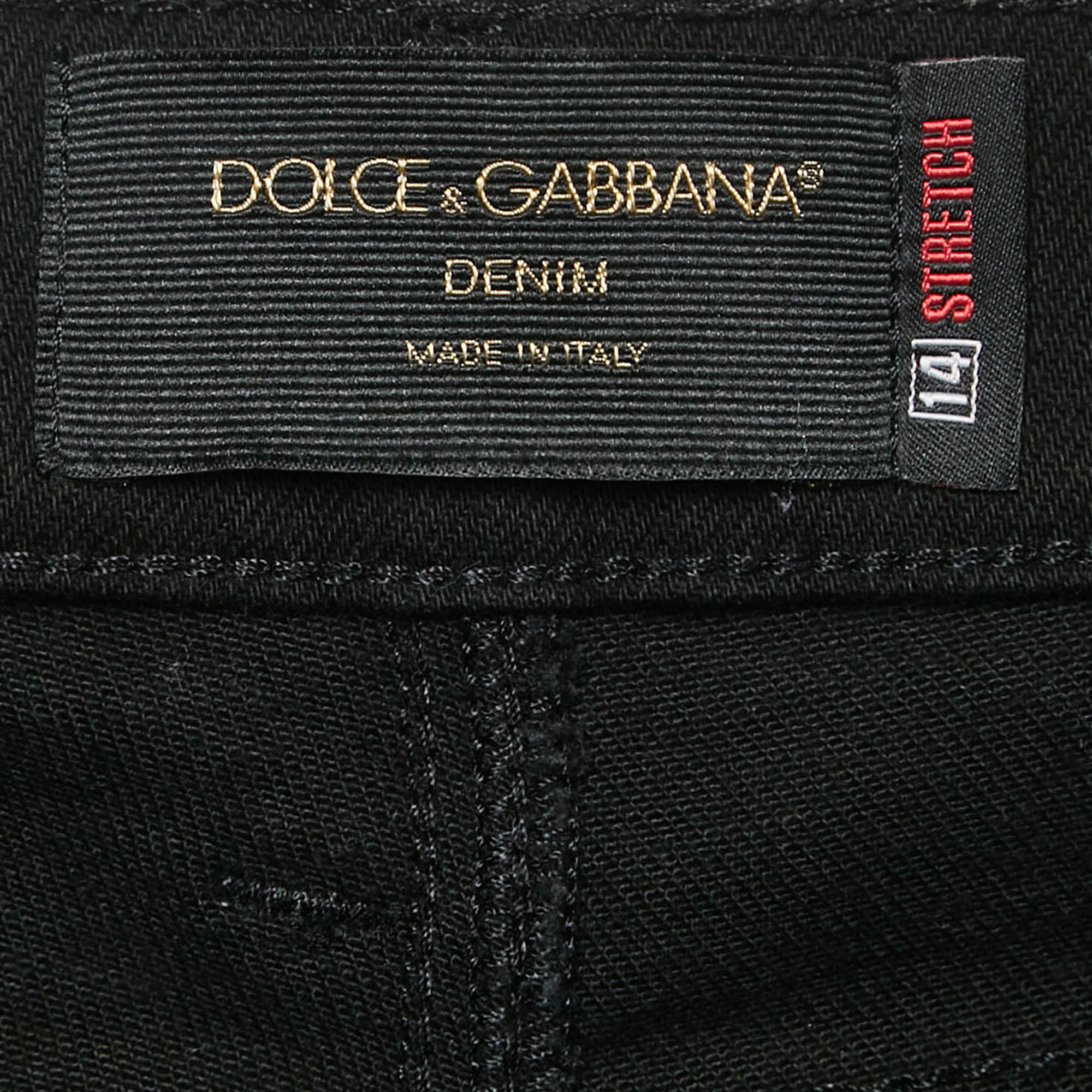 Dolce & Gabbana Black Stretch Denim Jeans L Waist 34