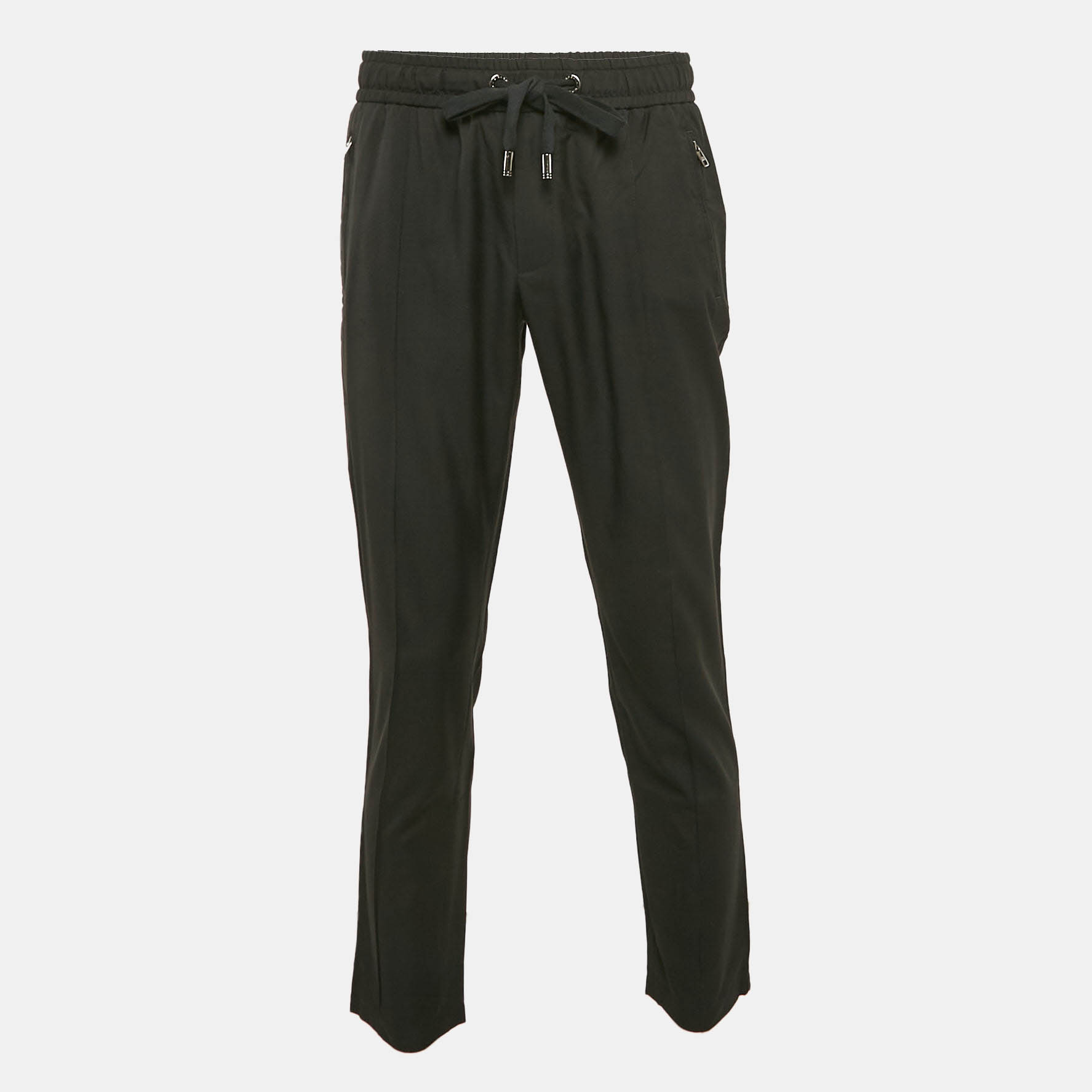 

Dolce & Gabbana Black Wool Gabardine Trousers M