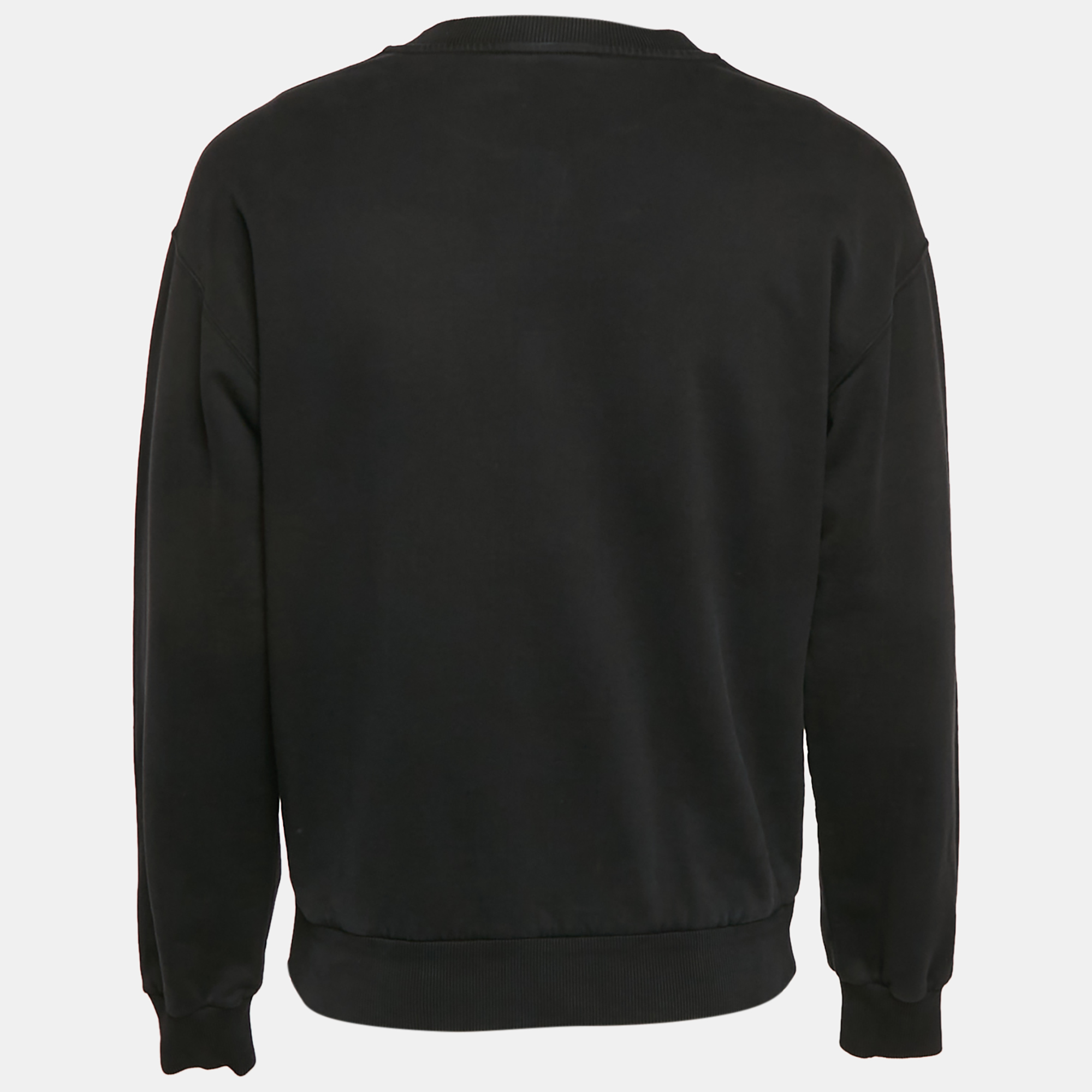 Dolce & Gabbana Black Cotton Knit Crew Neck Sweatshirt S 