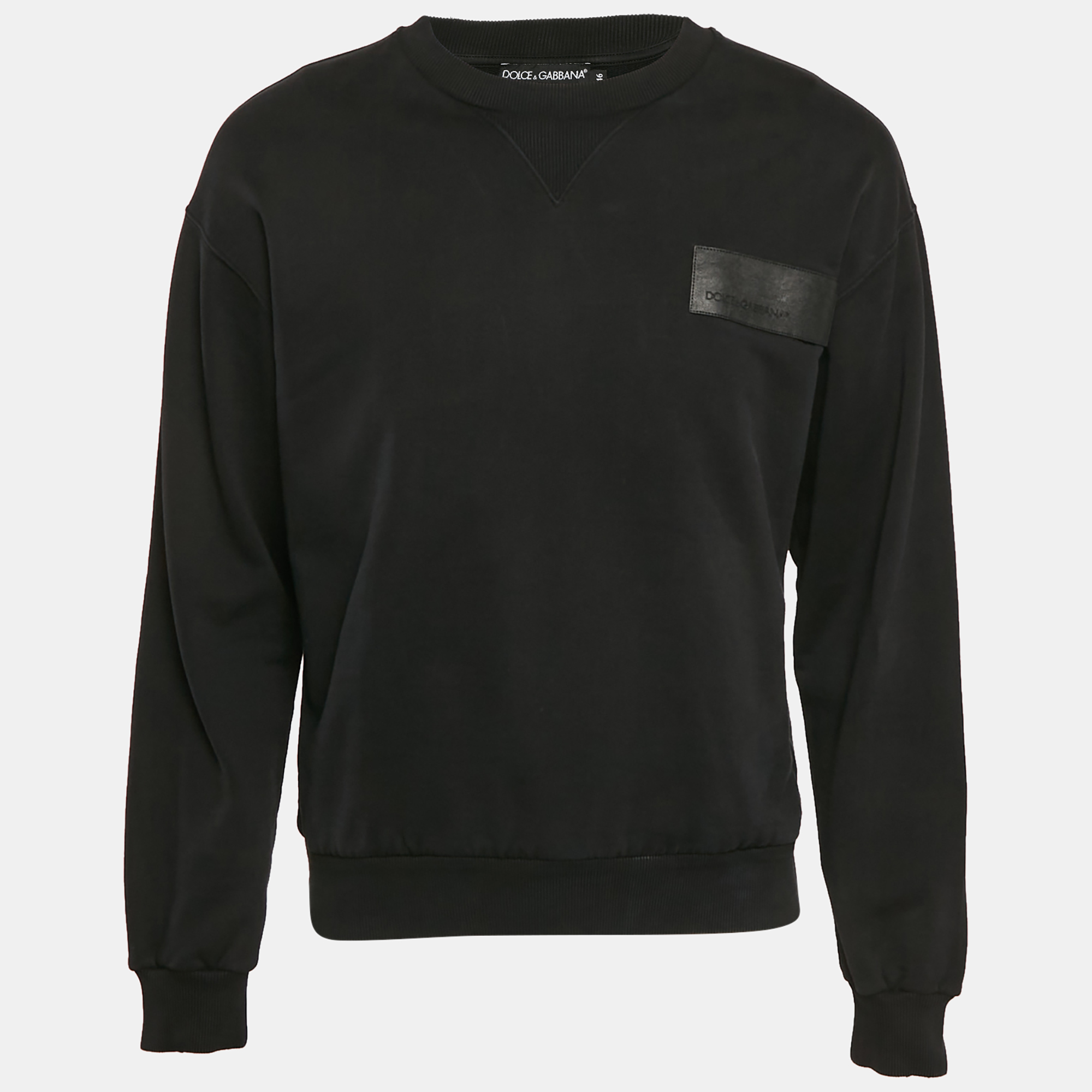 

Dolce & Gabbana Black Cotton Knit Crew Neck Sweatshirt S