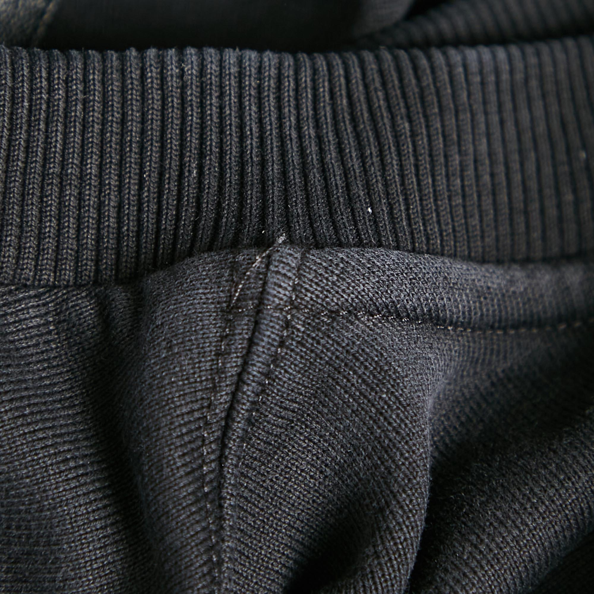Dolce & Gabbana Black Cotton Knit Crew Neck Sweatshirt S 