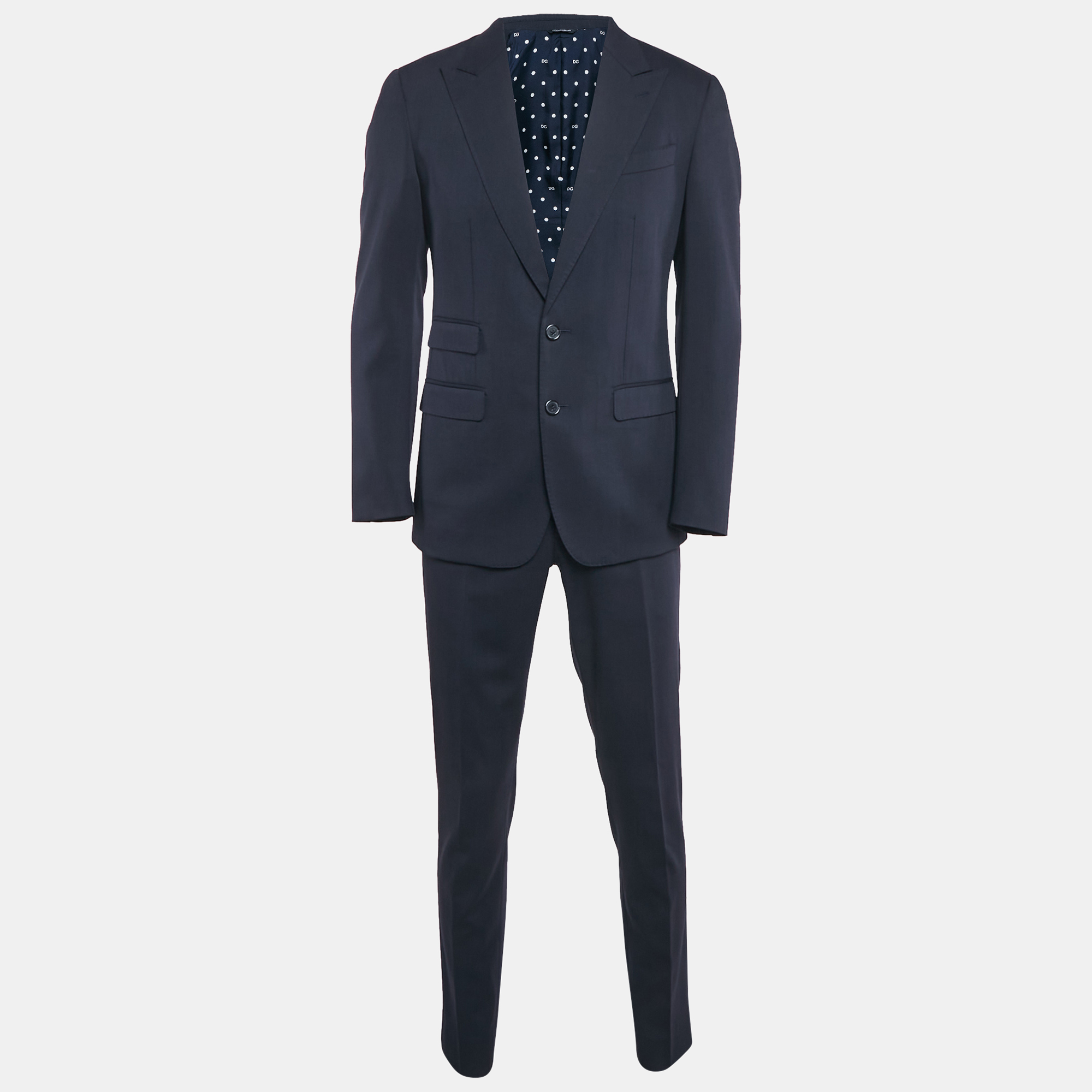 

Dolce & Gabbana Navy Blue Wool Blend Tailored Pants Suit S