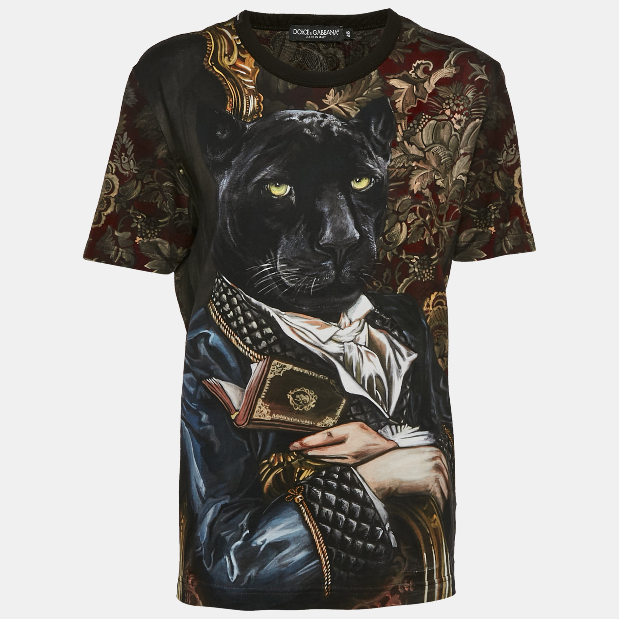 

Dolce & Gabbana Multicolor Royal Panther Print Cotton T-Shirt M