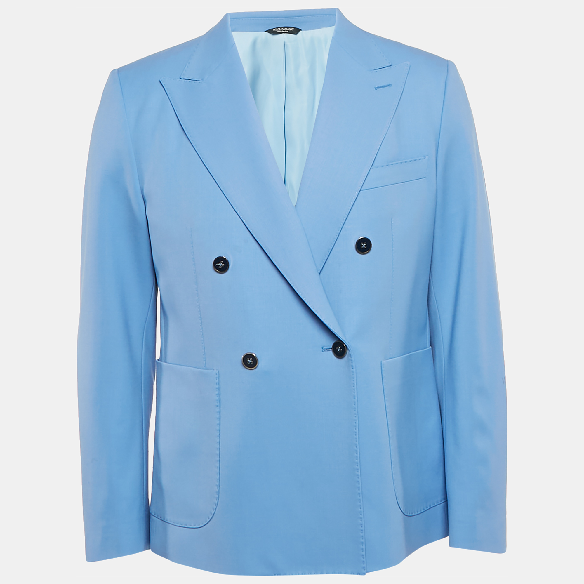 

Dolce & Gabbana Blue Gabardine Tailored Double Breasted Blazer XL