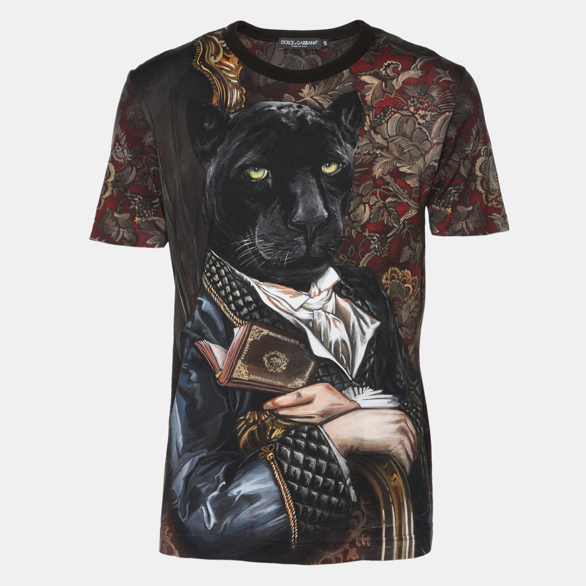 

Dolce & Gabbana Multicolor Royal Panther Print Cotton T-Shirt M