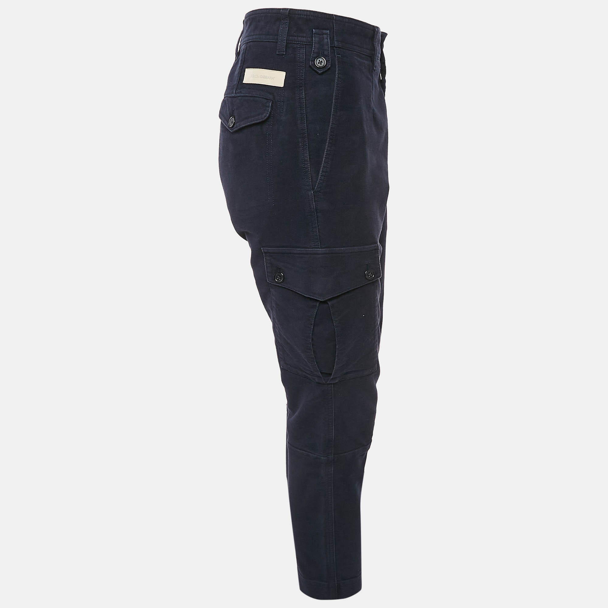 Dolce & Gabbana Dark Blue Cotton Cargo Pants M 