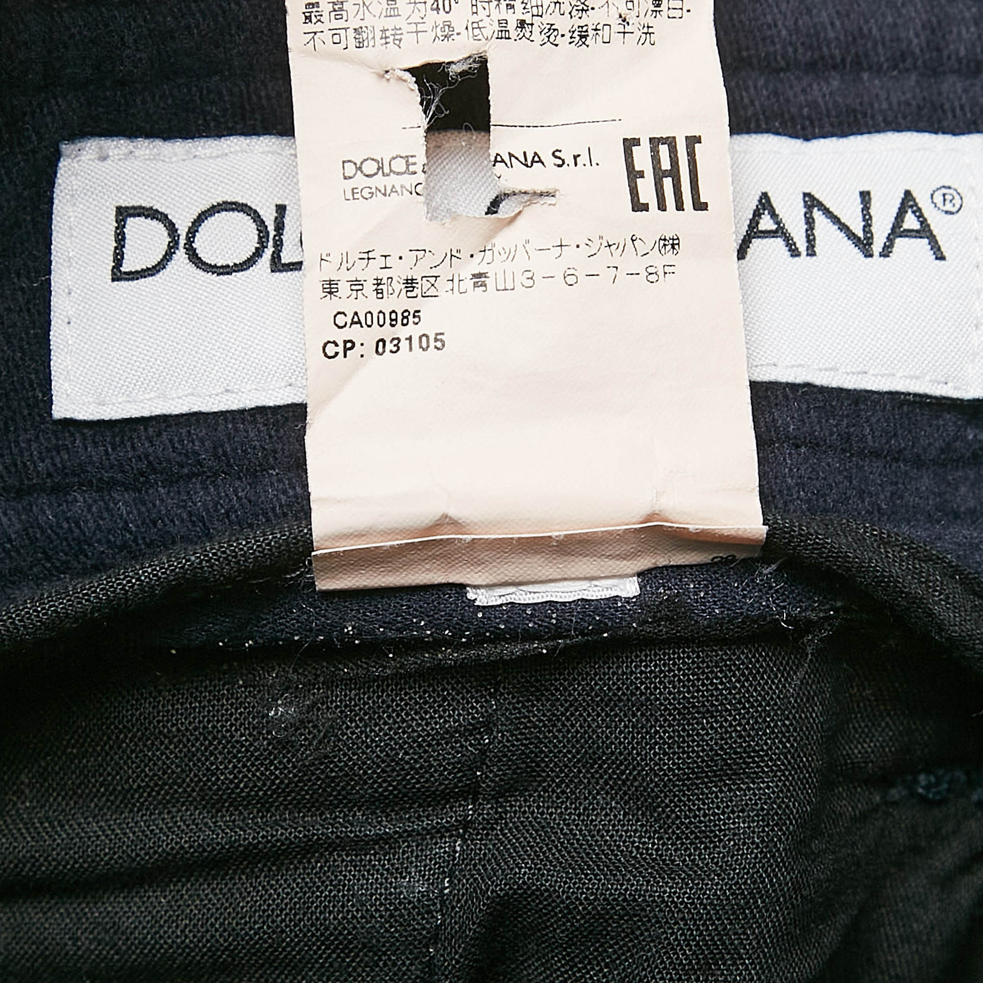 Dolce & Gabbana Dark Blue Cotton Cargo Pants M 