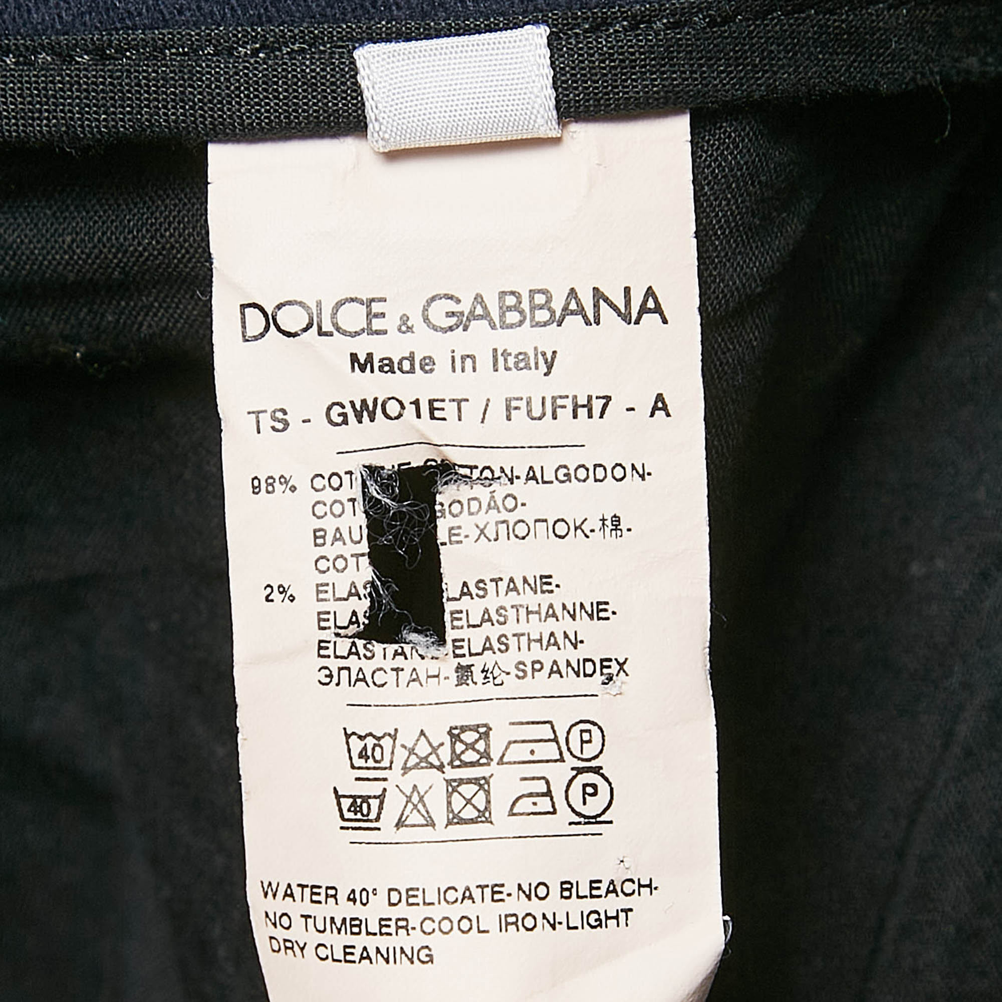 Dolce & Gabbana Dark Blue Cotton Cargo Pants M 