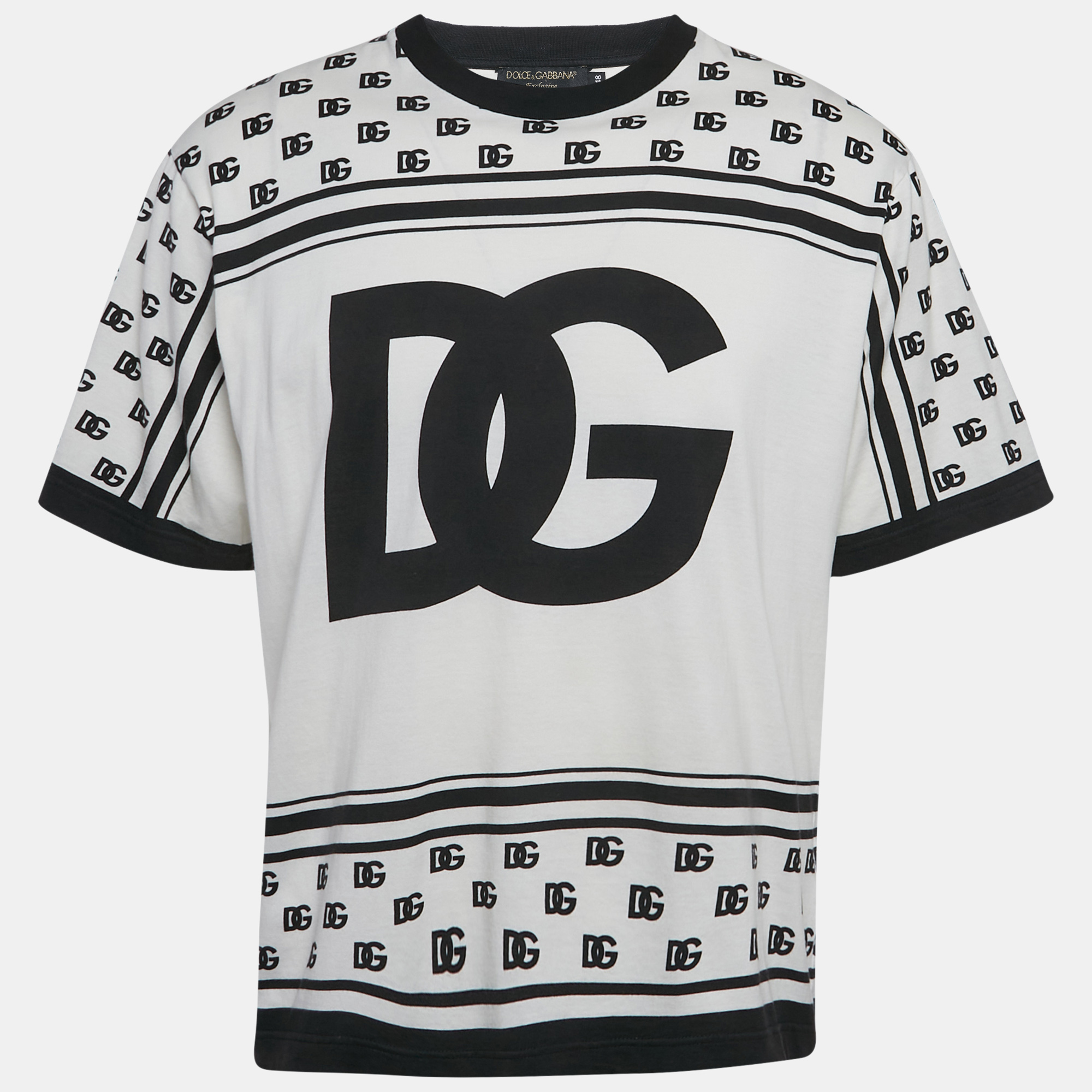 

Dolce & Gabbana White DG Print Jersey Crew Neck T-Shirt M