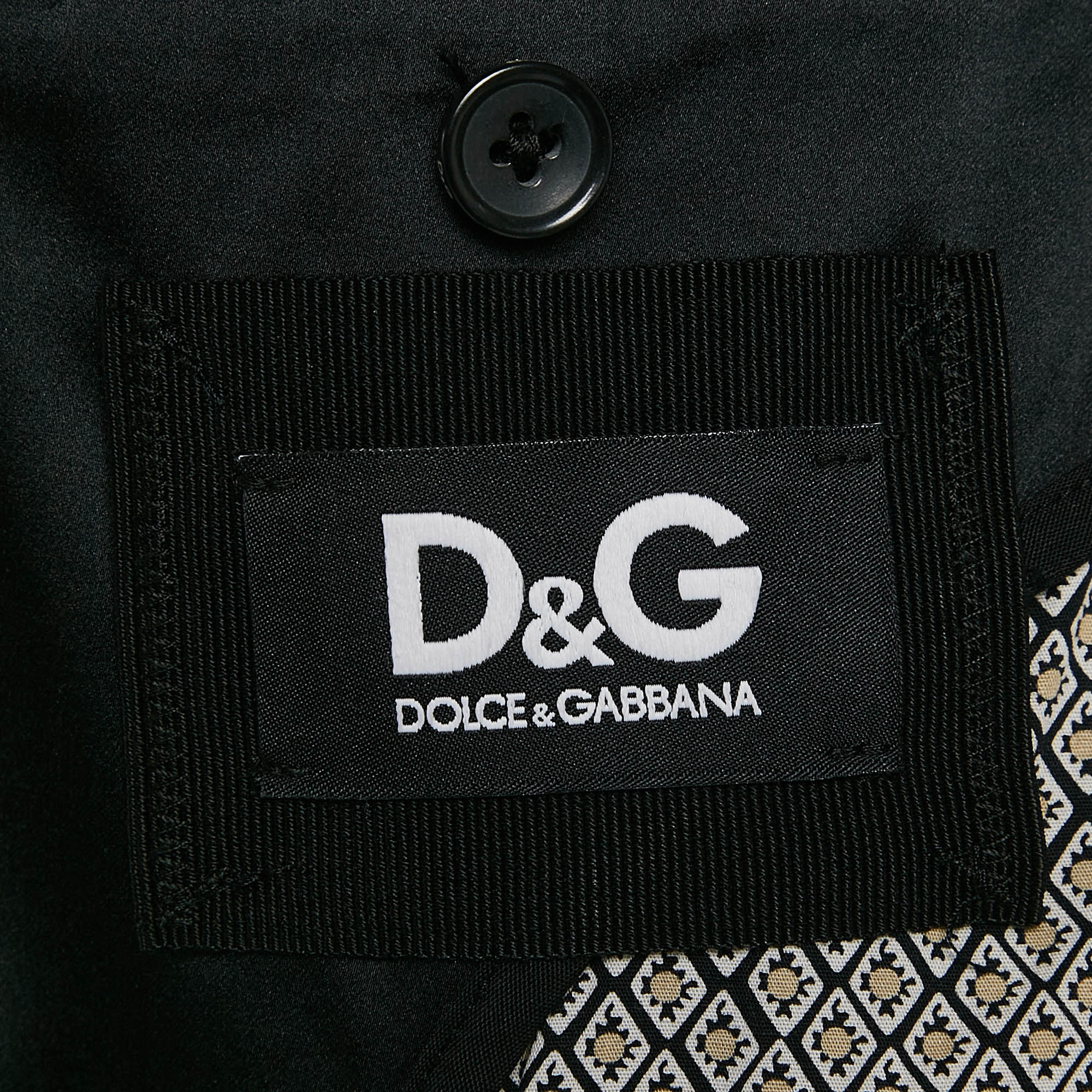 Dolce & Gabbana Black Denim Double Breasted Blazer L 