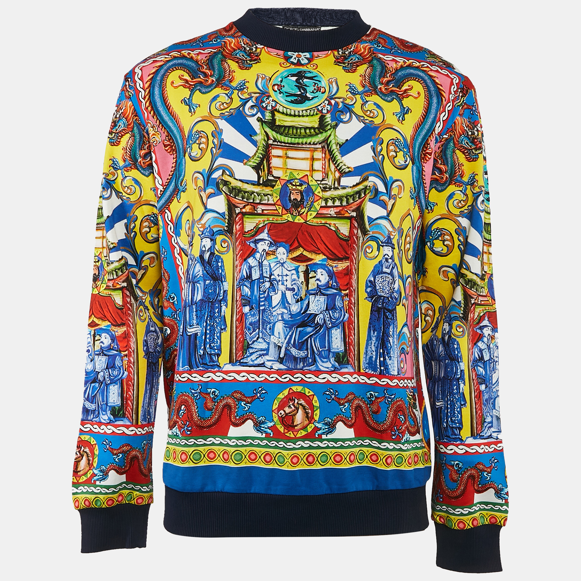 

Dolce & Gabbana Multicolor Caretto Siciliano Print Cotton Sweatshirt S