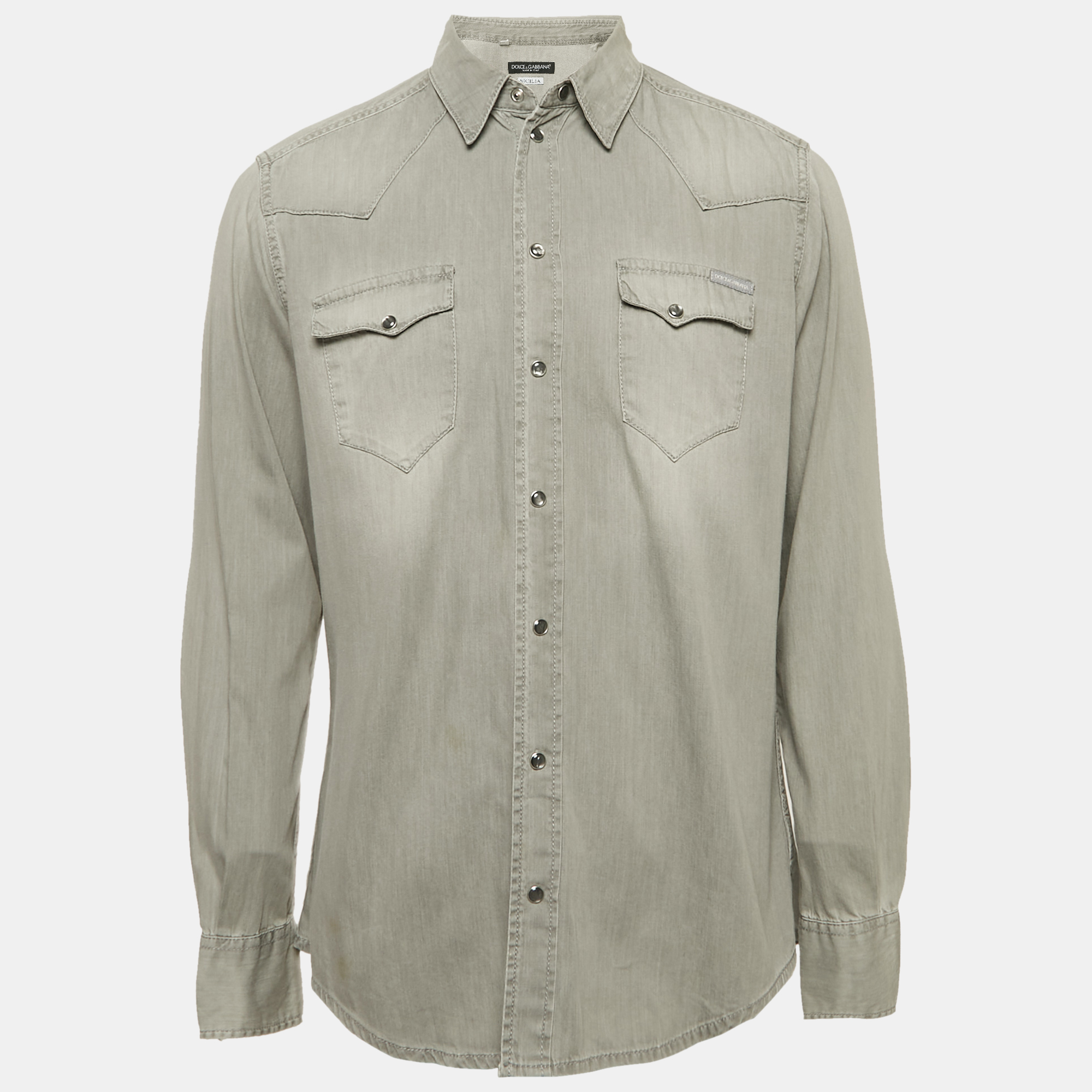 

Dolce & Gabbana Grey Denim Sicilia Shirt L