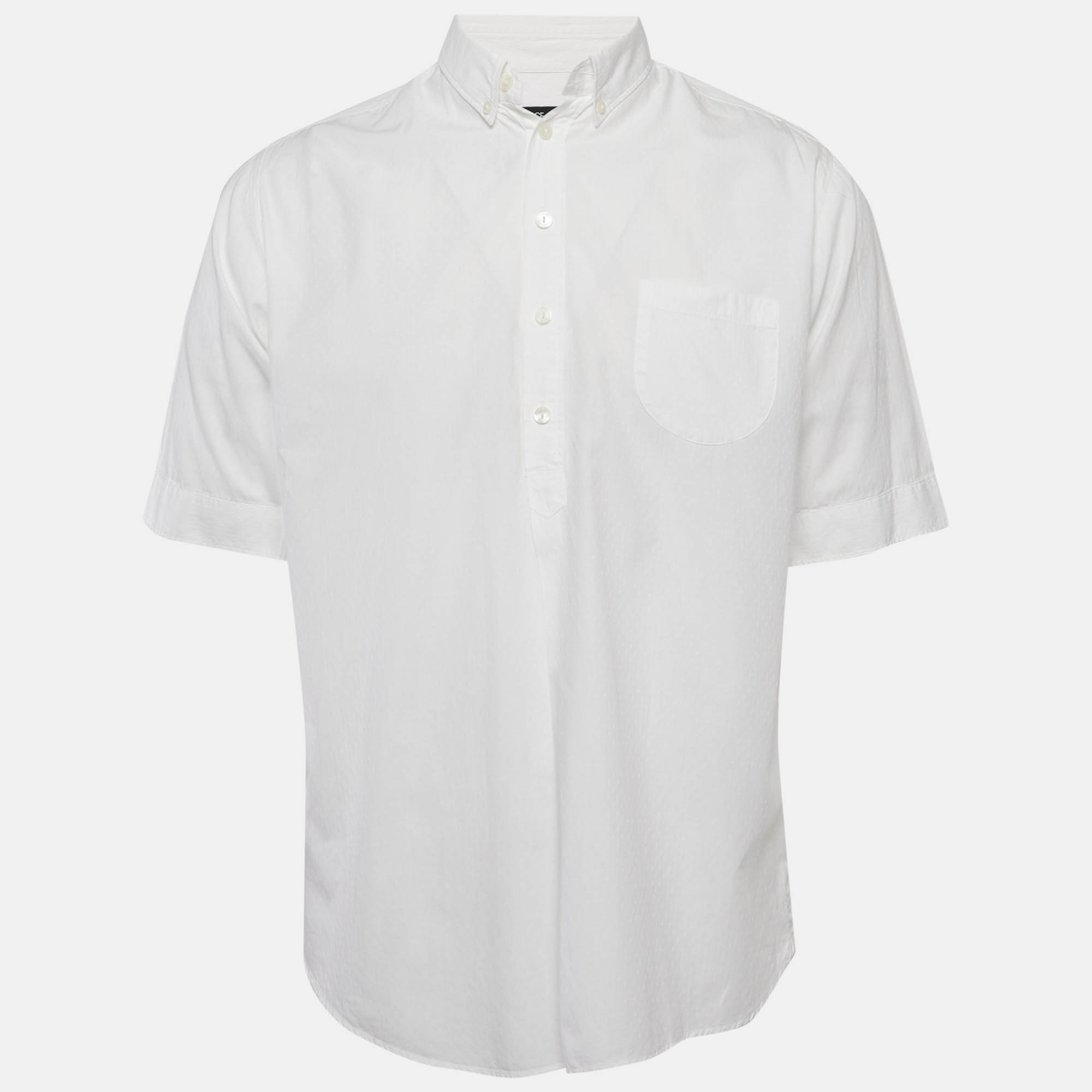 

Dolce & Gabbana White Cotton Half Sleeve Shirt L