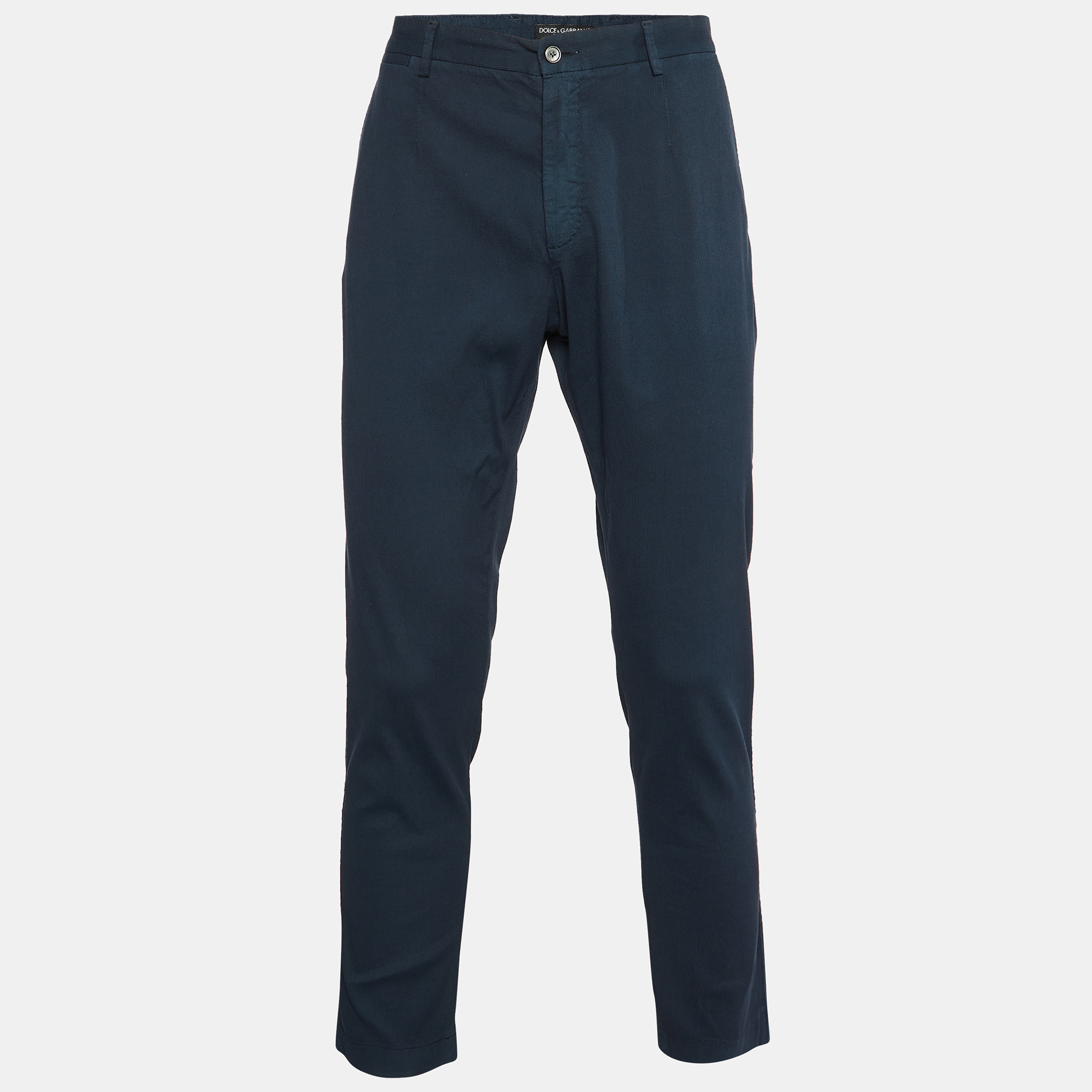 

Dolce & Gabbana Blue Striped Pattern Cotton Pants L