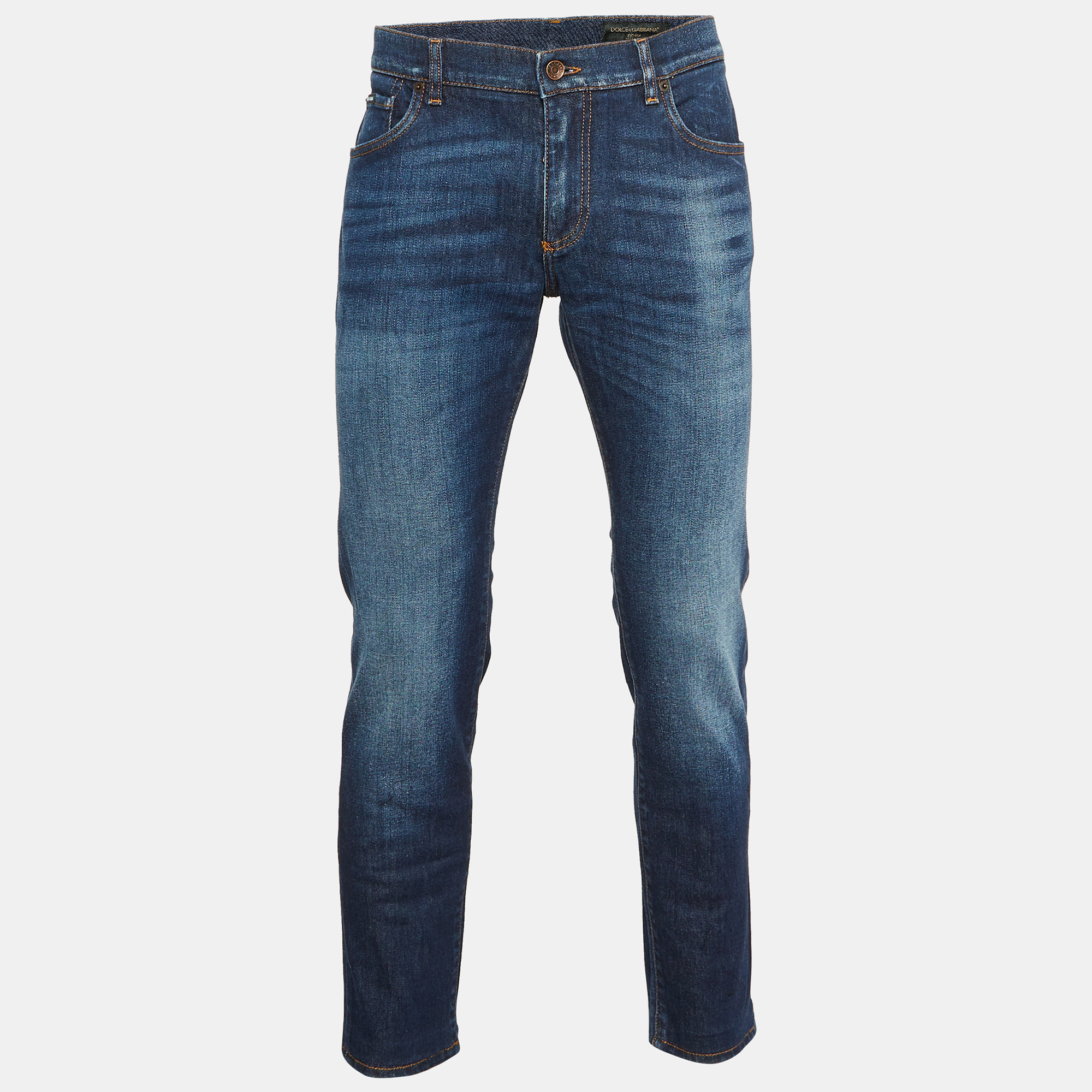 

Dolce & Gabbana Navy Blue Denim Tapered Leg Jeans L Waist 37"